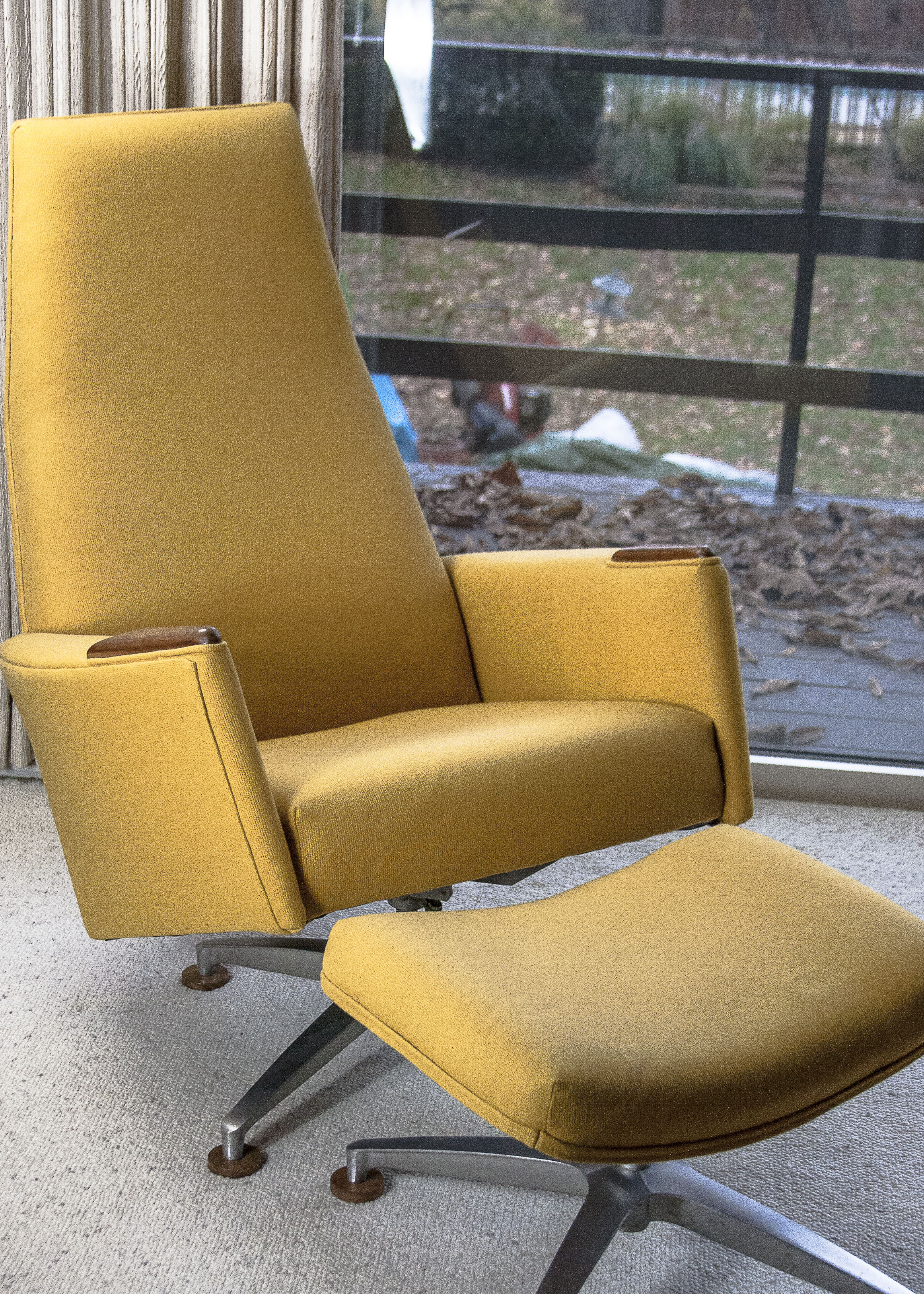 Mid Century Modern Armchair with Ottoman