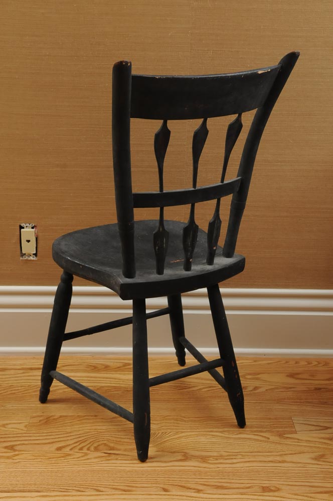 Set of Primitive Style Wooden Chairs