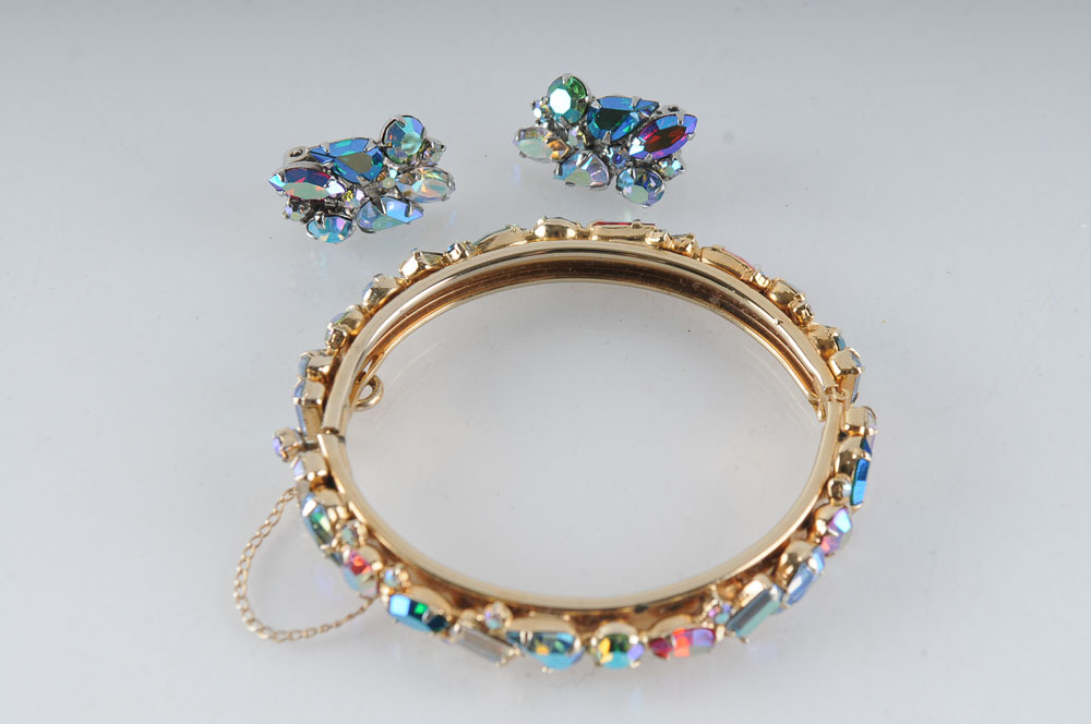 Jeweled Costume Bracelets and Earrings