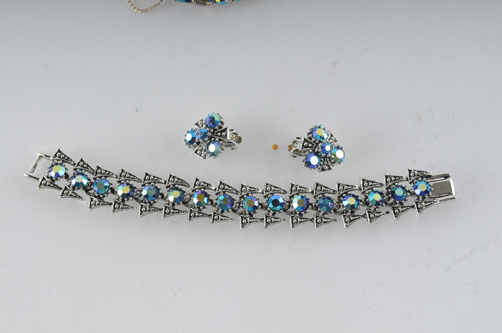Jeweled Costume Bracelets and Earrings