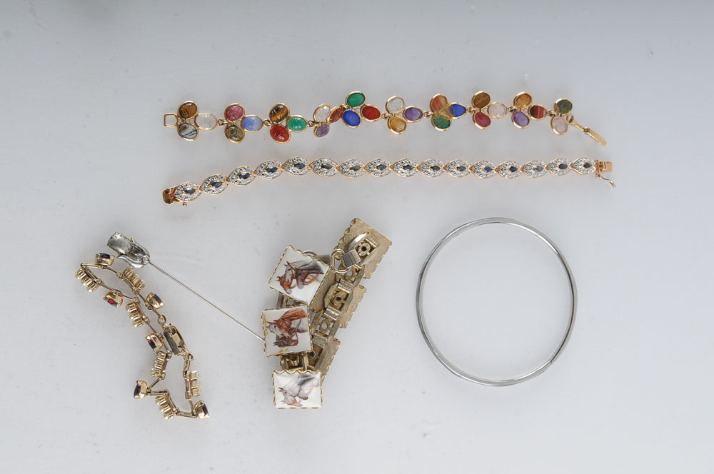 Jeweled Costume Bracelets and Earrings