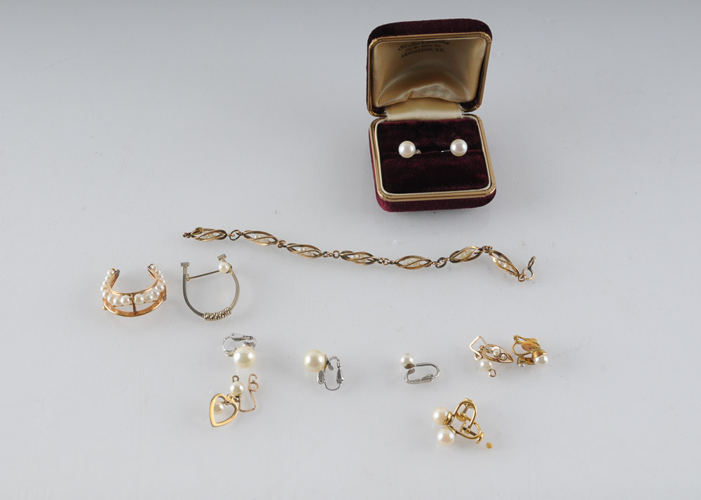 Assortment of Faux Pearl Costume Jewelry