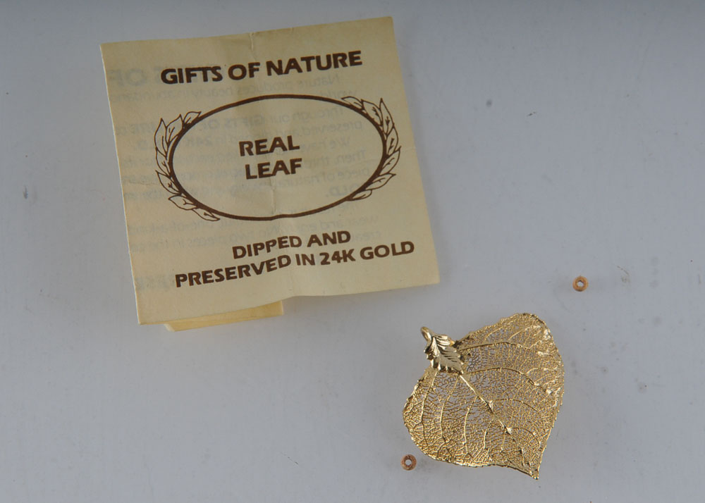 24K Gold Dipped Aspen Leaf