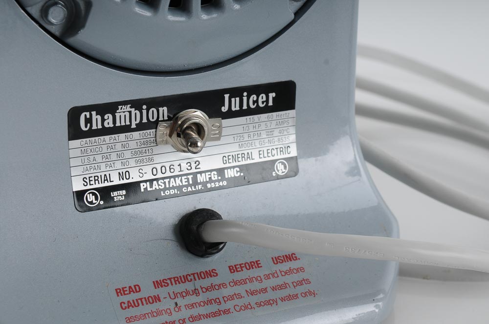 Champion Juicing Machine and Attachments