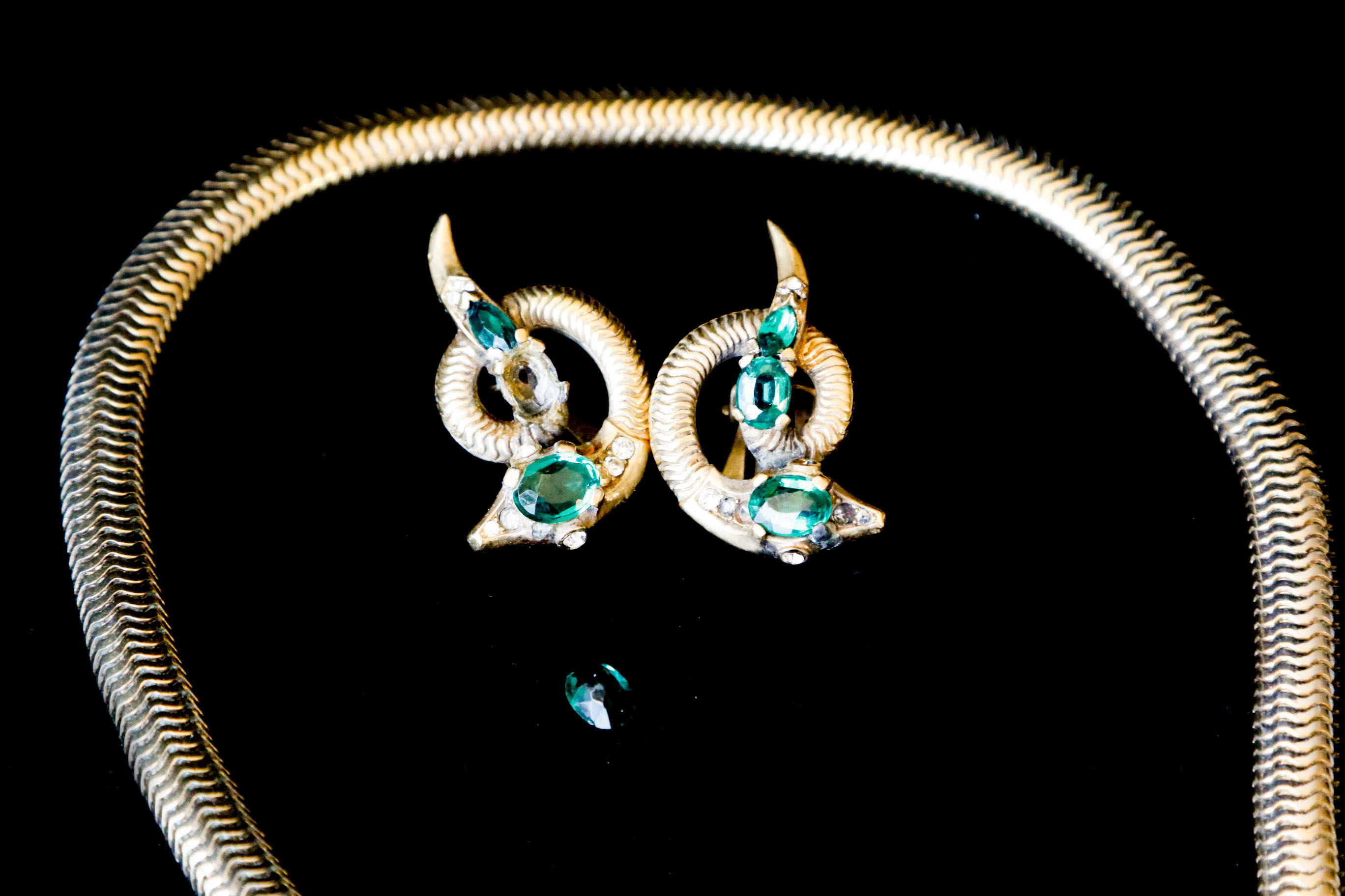 Coro Serpent Necklace with Earrings