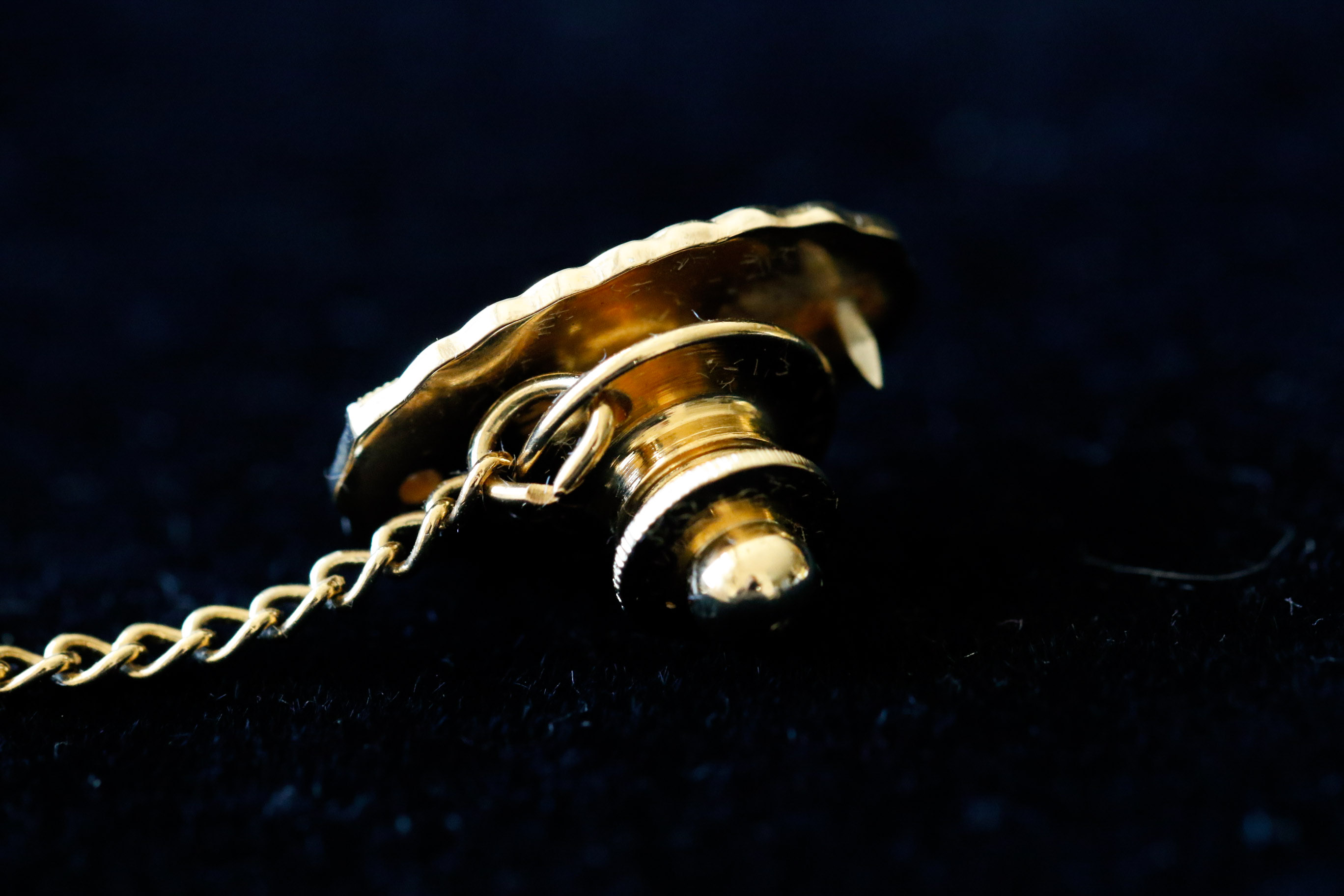 10K Yellow Gold and Diamond Pinback