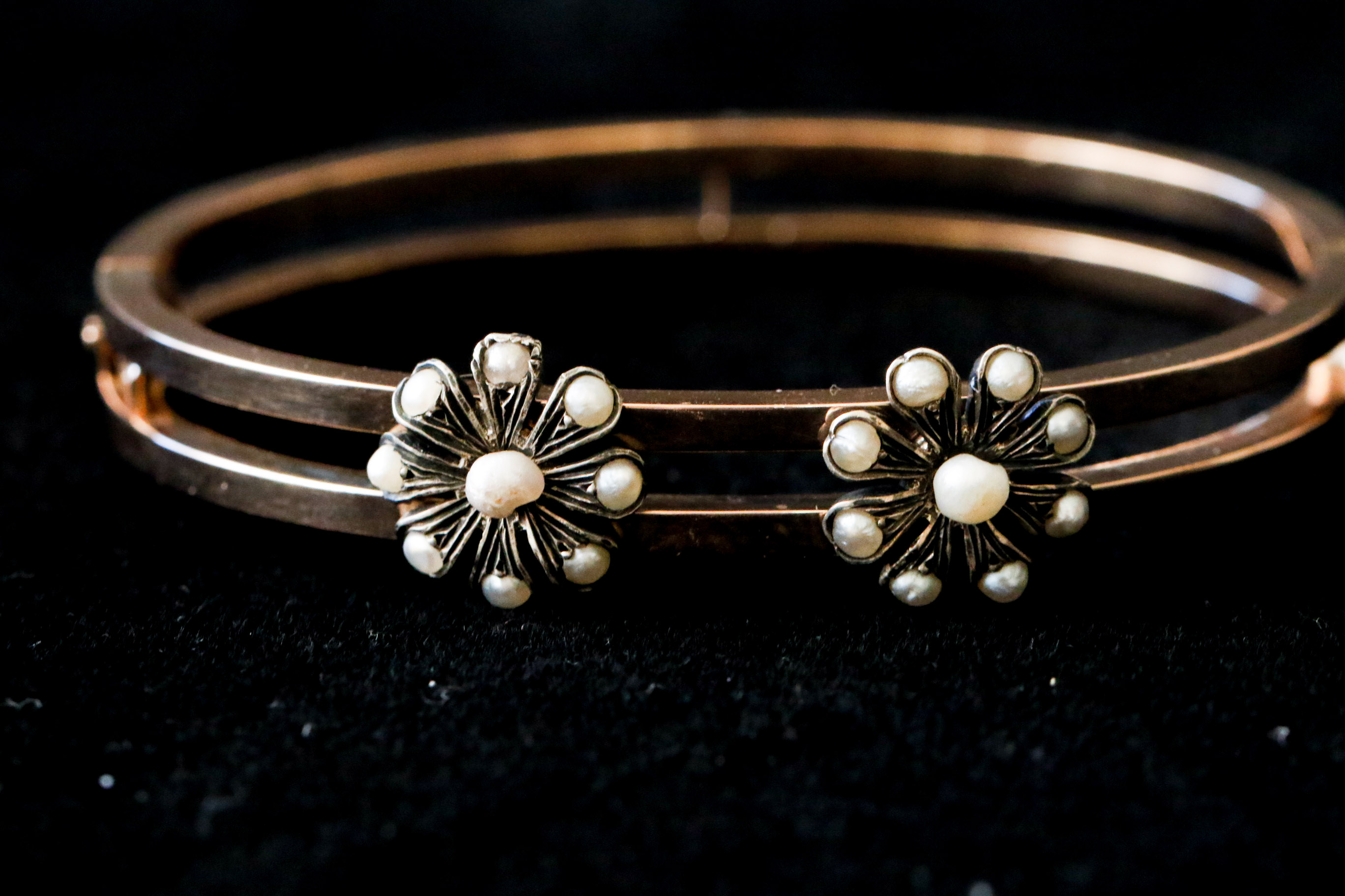 14K Rose Gold Bangle with 10K Rose Gold Ring