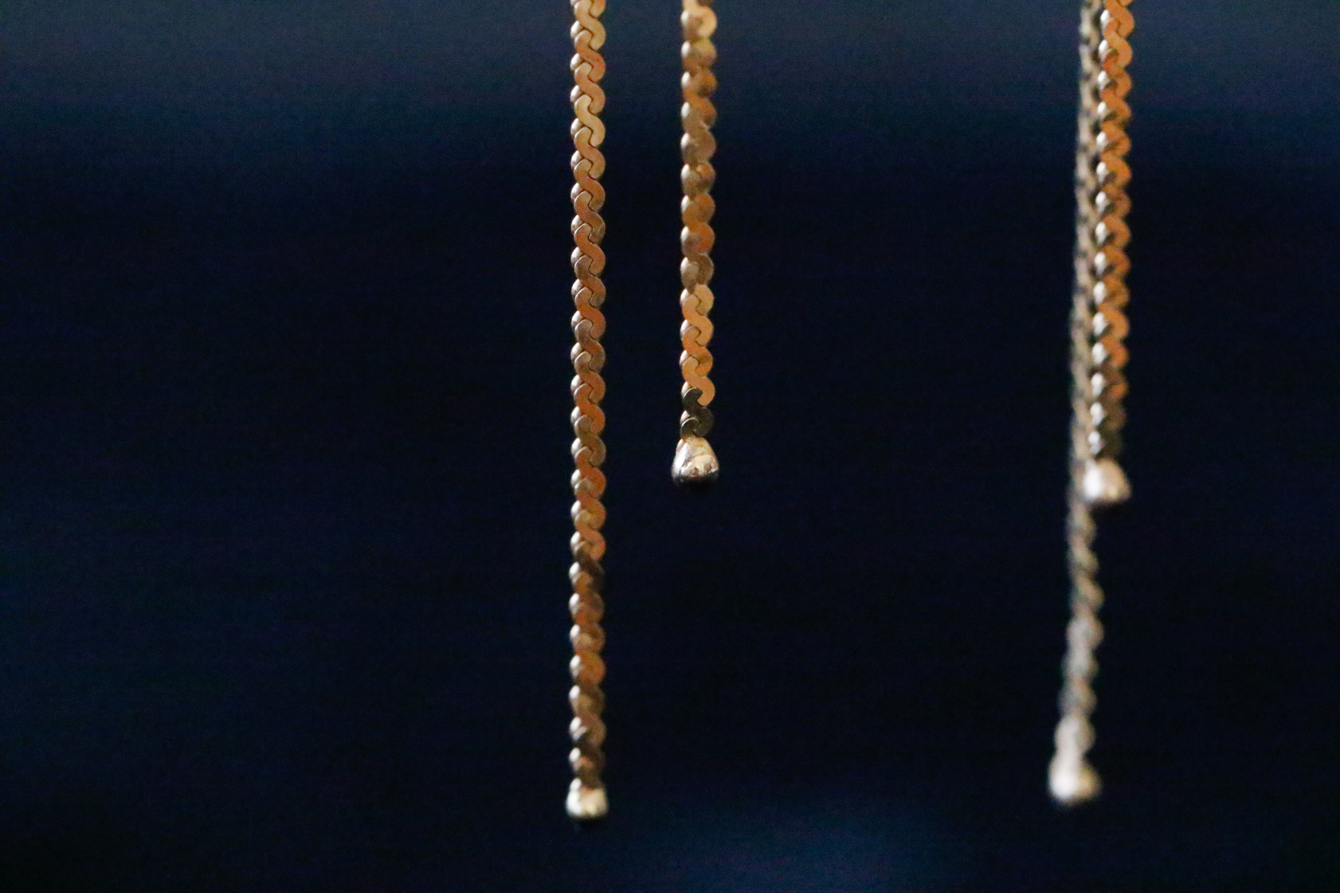 14K Yellow Gold Double Rope Dangle Earrings