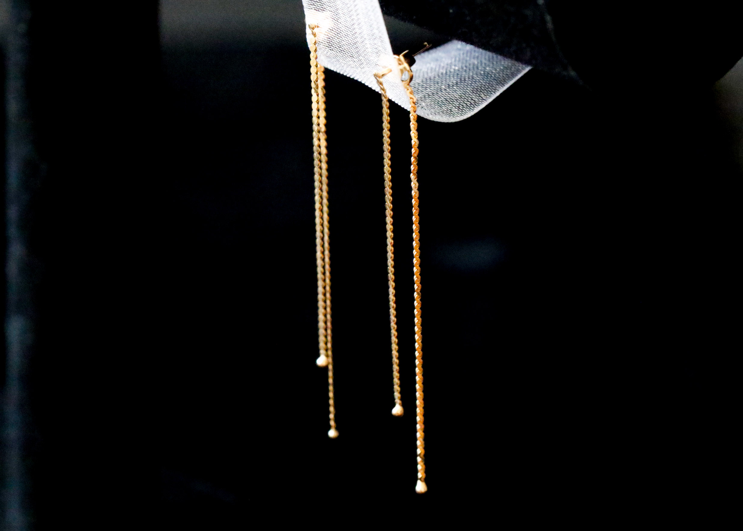 14K Yellow Gold Double Rope Dangle Earrings