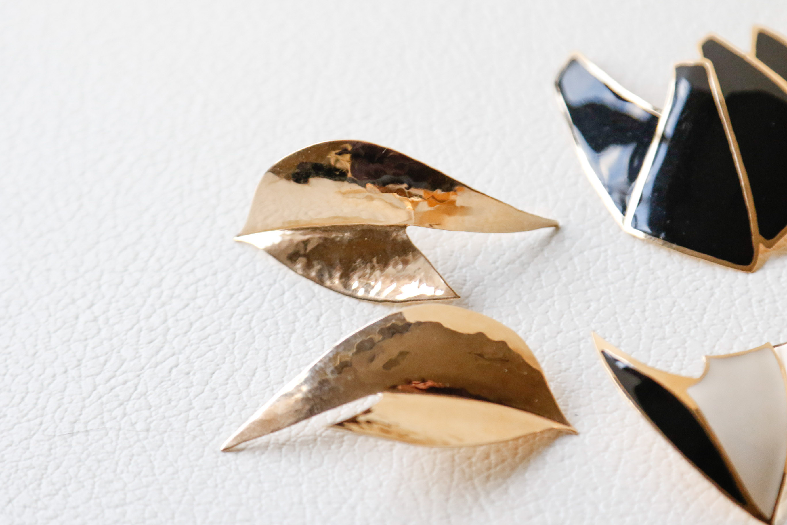 Collection of Vintage Goldtone Enamel Earrings