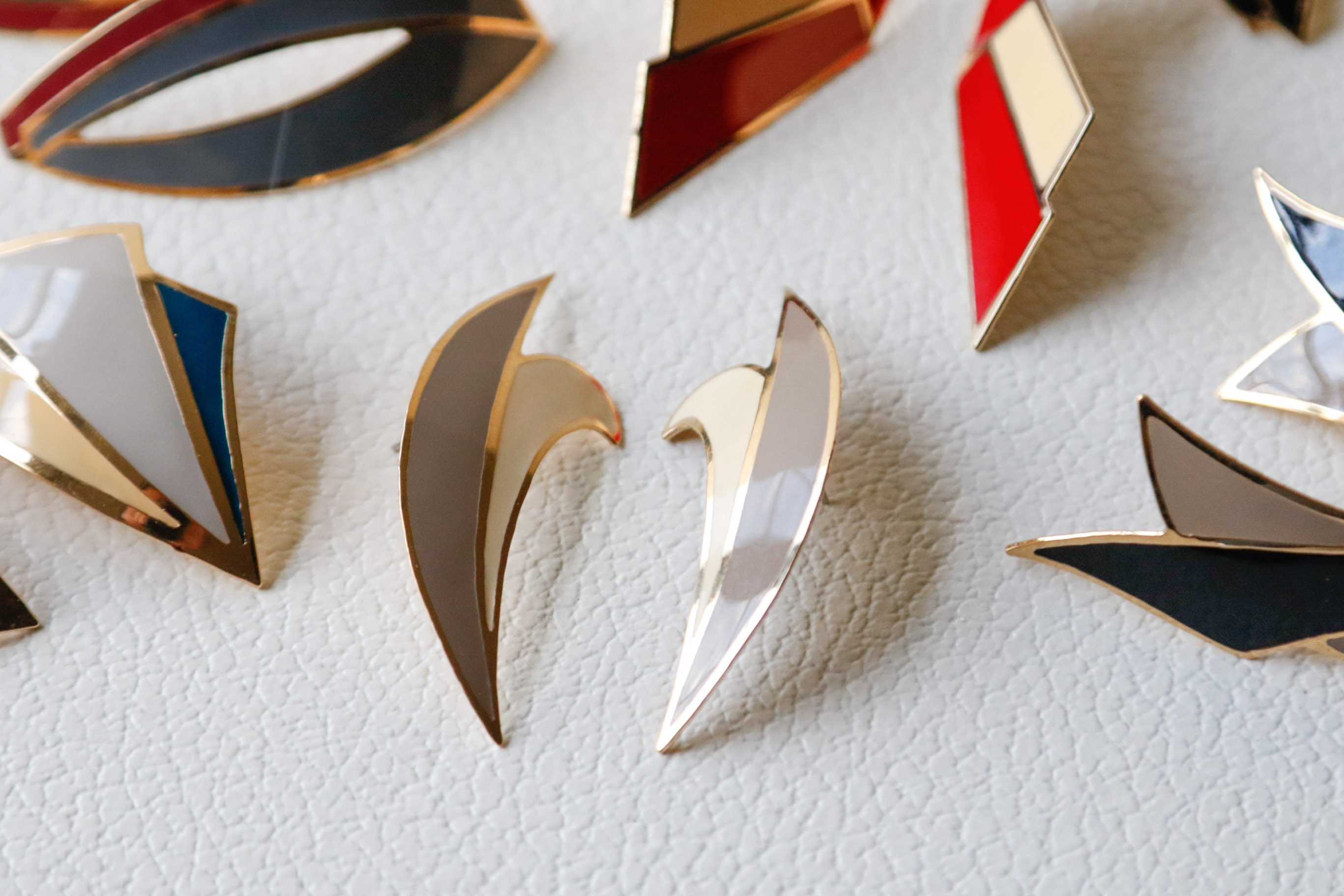 Collection of Vintage Goldtone Enamel Earrings