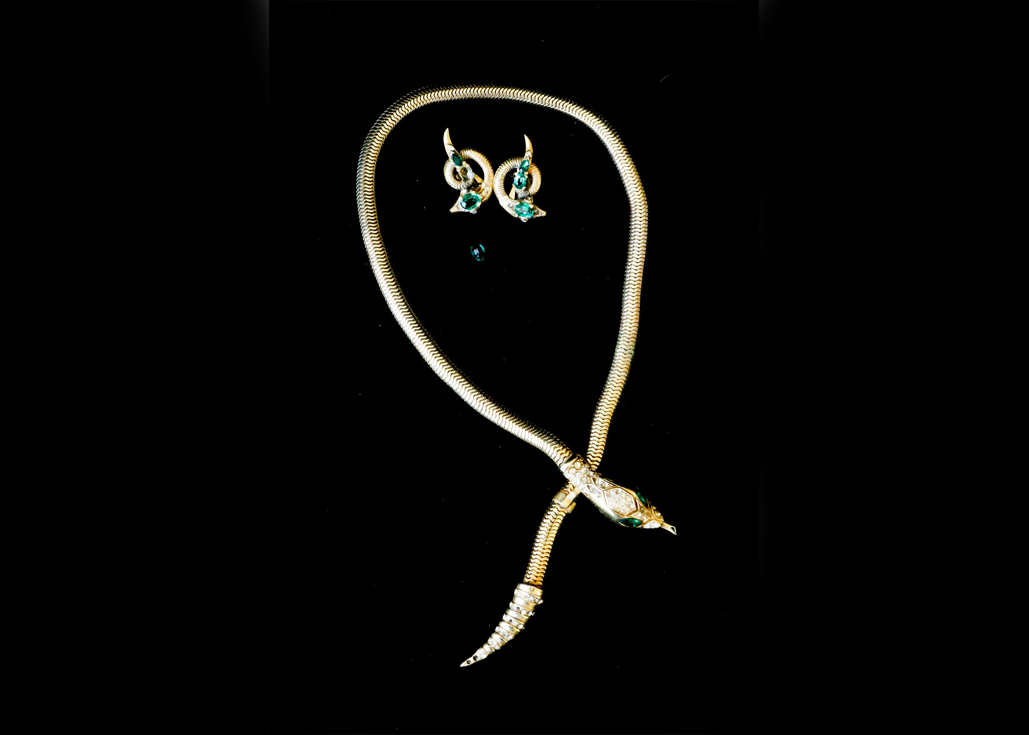Coro Serpent Necklace with Earrings