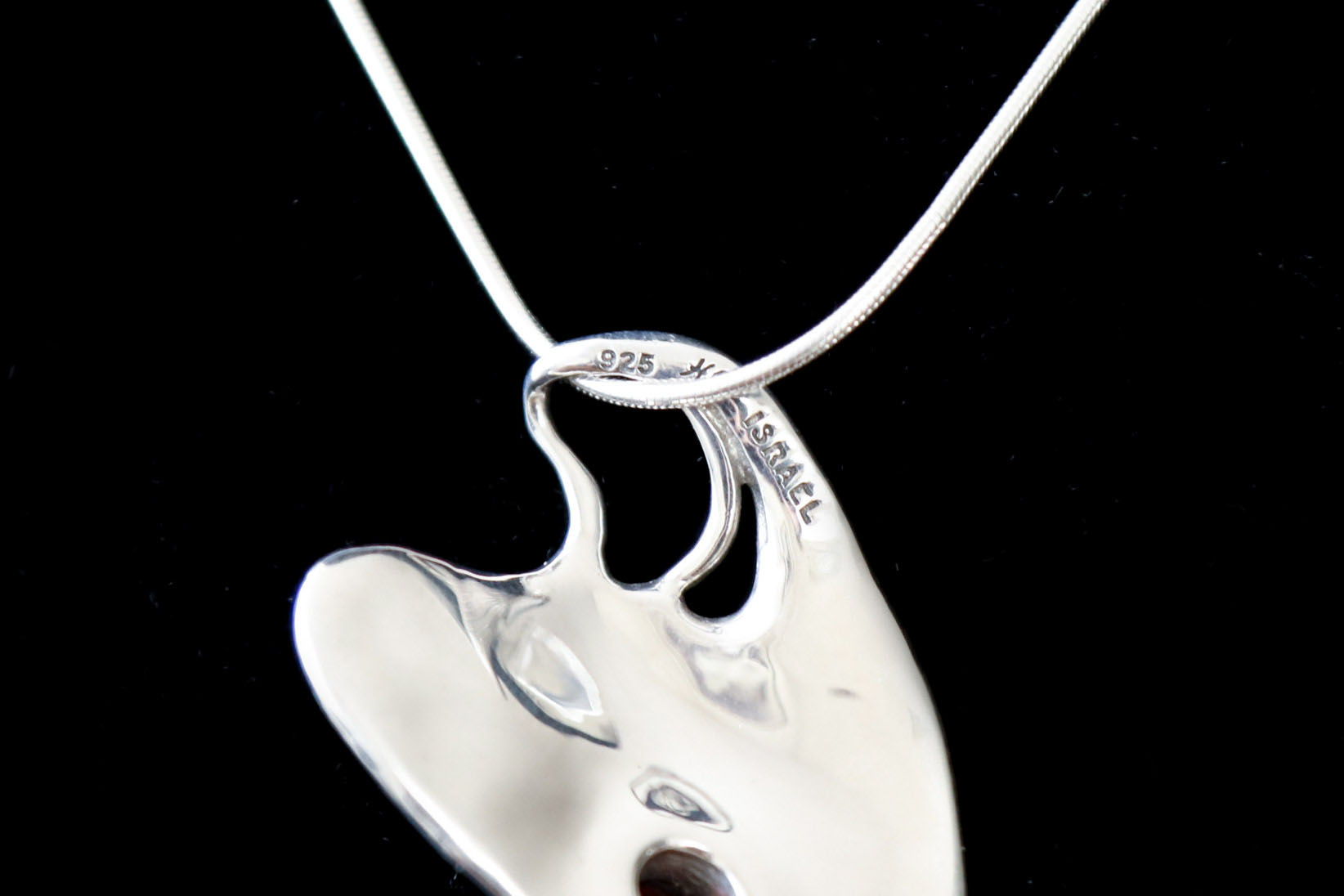 Hagit's 925 Sterling Silver Garnet Heart Pendant