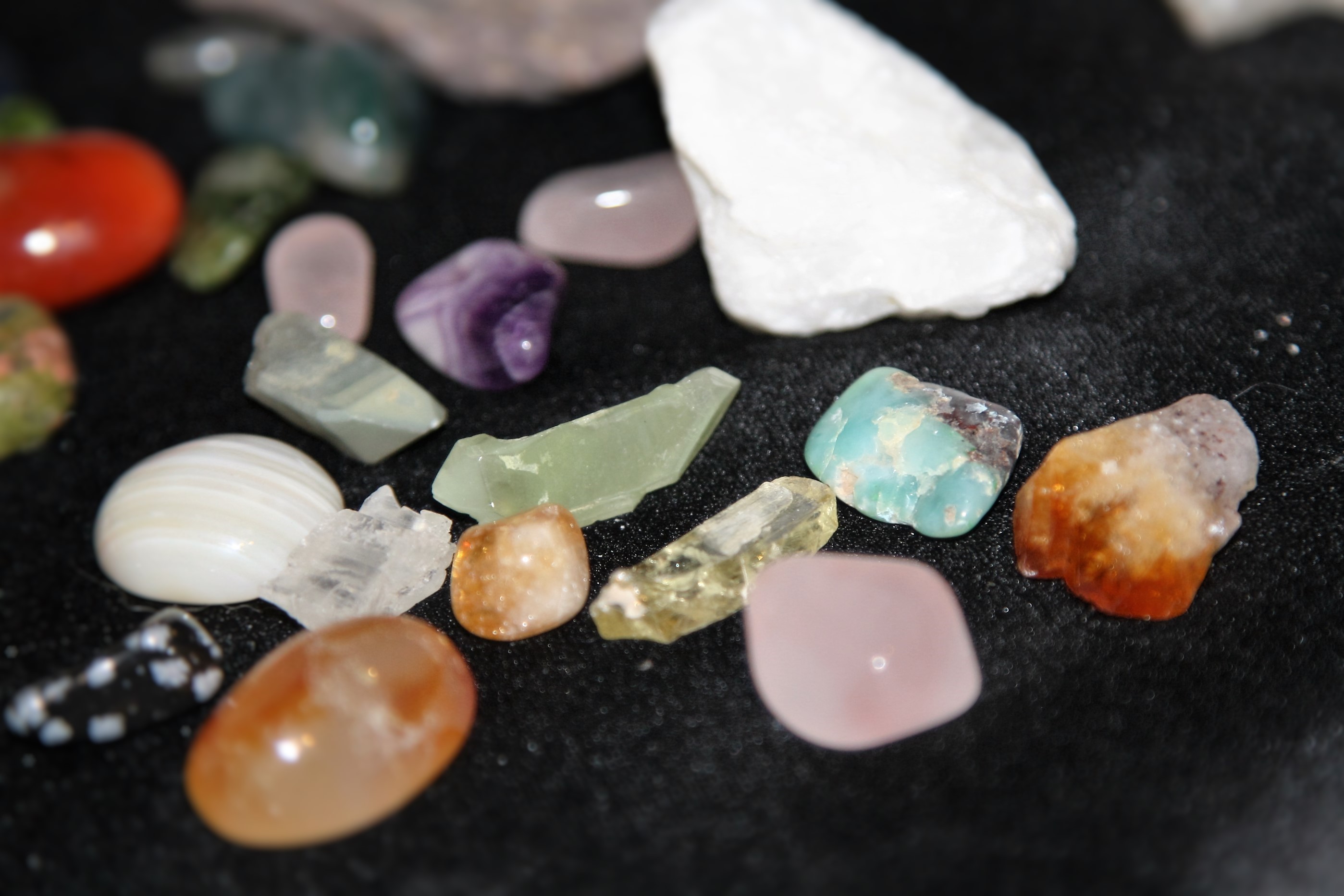 Impressive Collection of Tarot Cards, Books, Specimens & Crystals