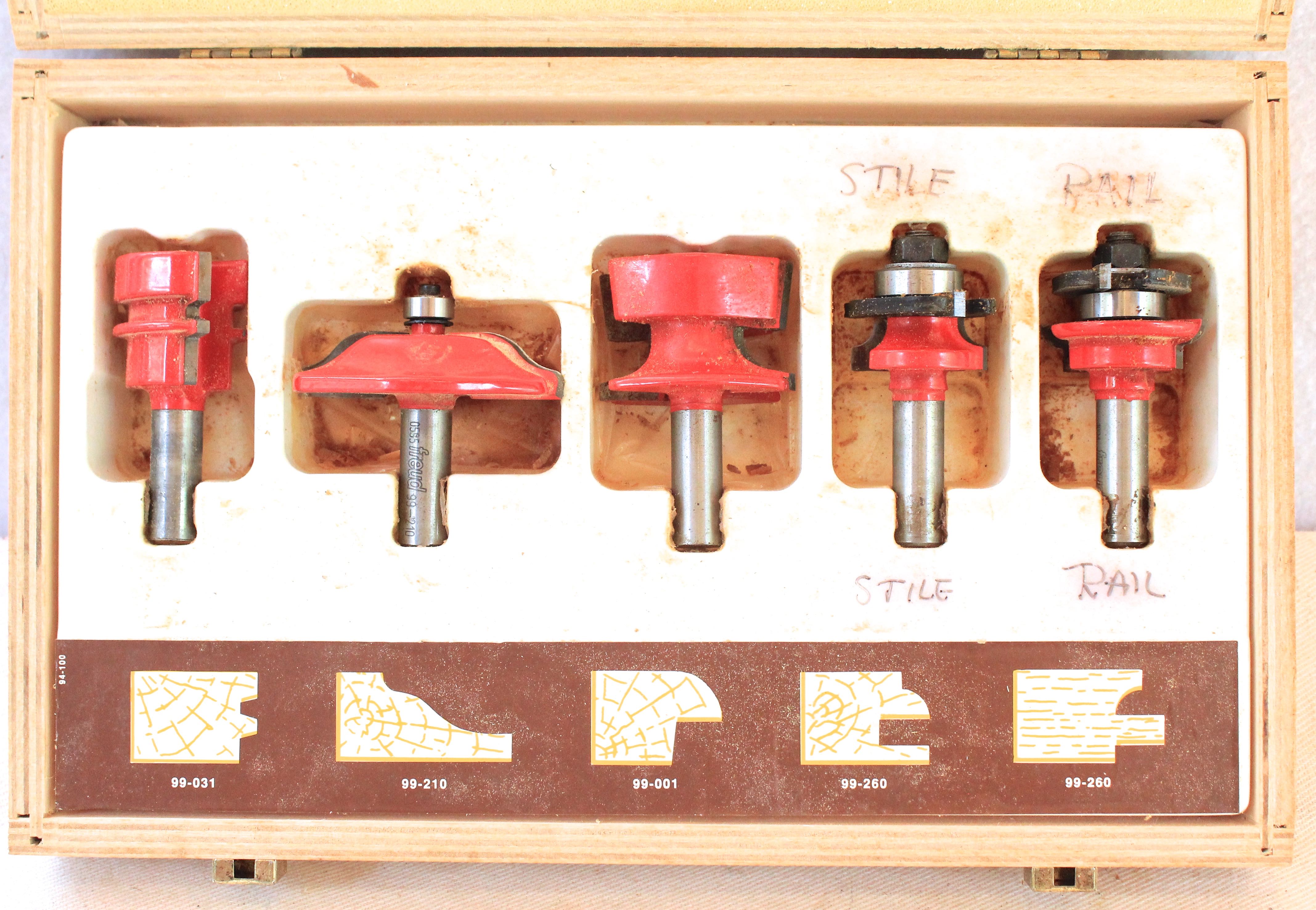 Freud 94-100 Five-Piece Cabinet Door Router Bit Set