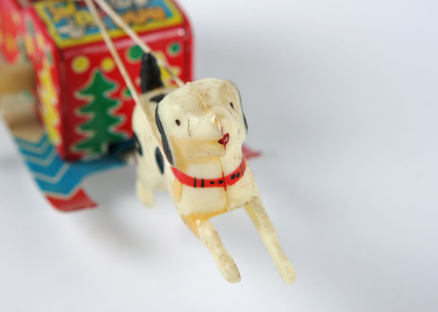 Tin Wind Up Dog Sled Santa