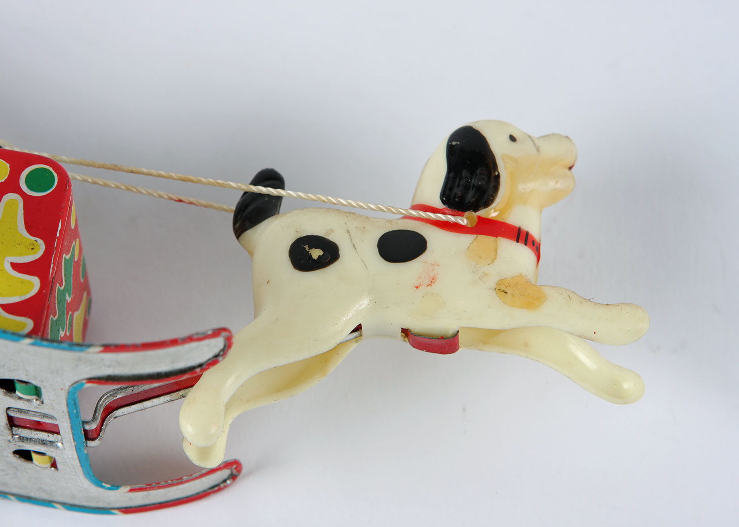 Tin Wind Up Dog Sled Santa