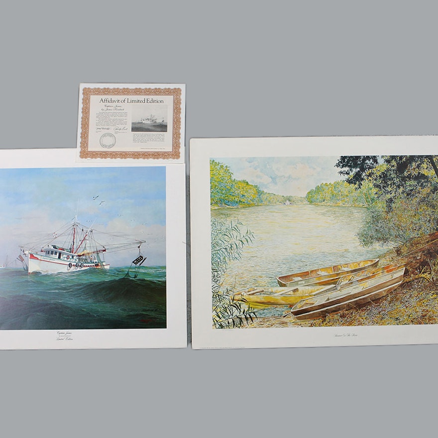 Signed, Limited Edition Boat Offset Lithographs