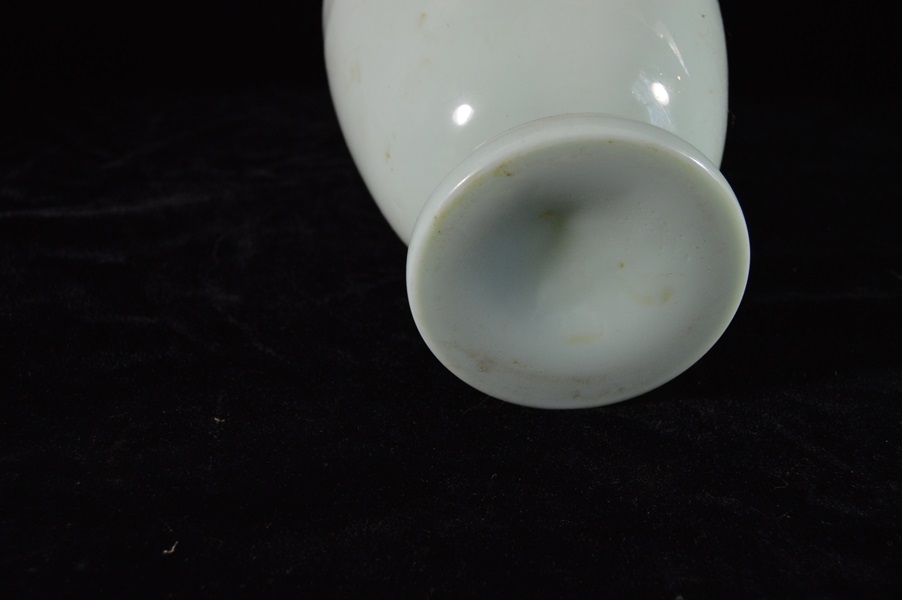 Hand Painted Bohemian Milk Glass Vase