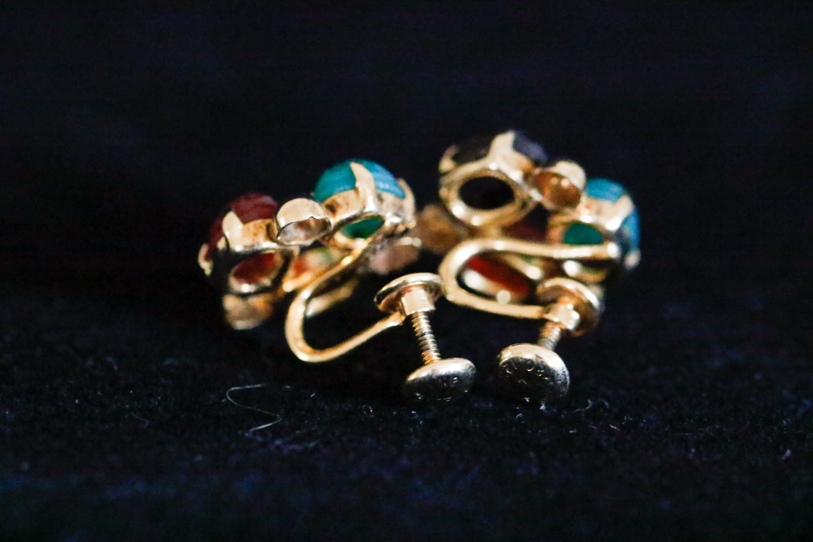 Vintage 12K Gold Filled Scarab Earrings