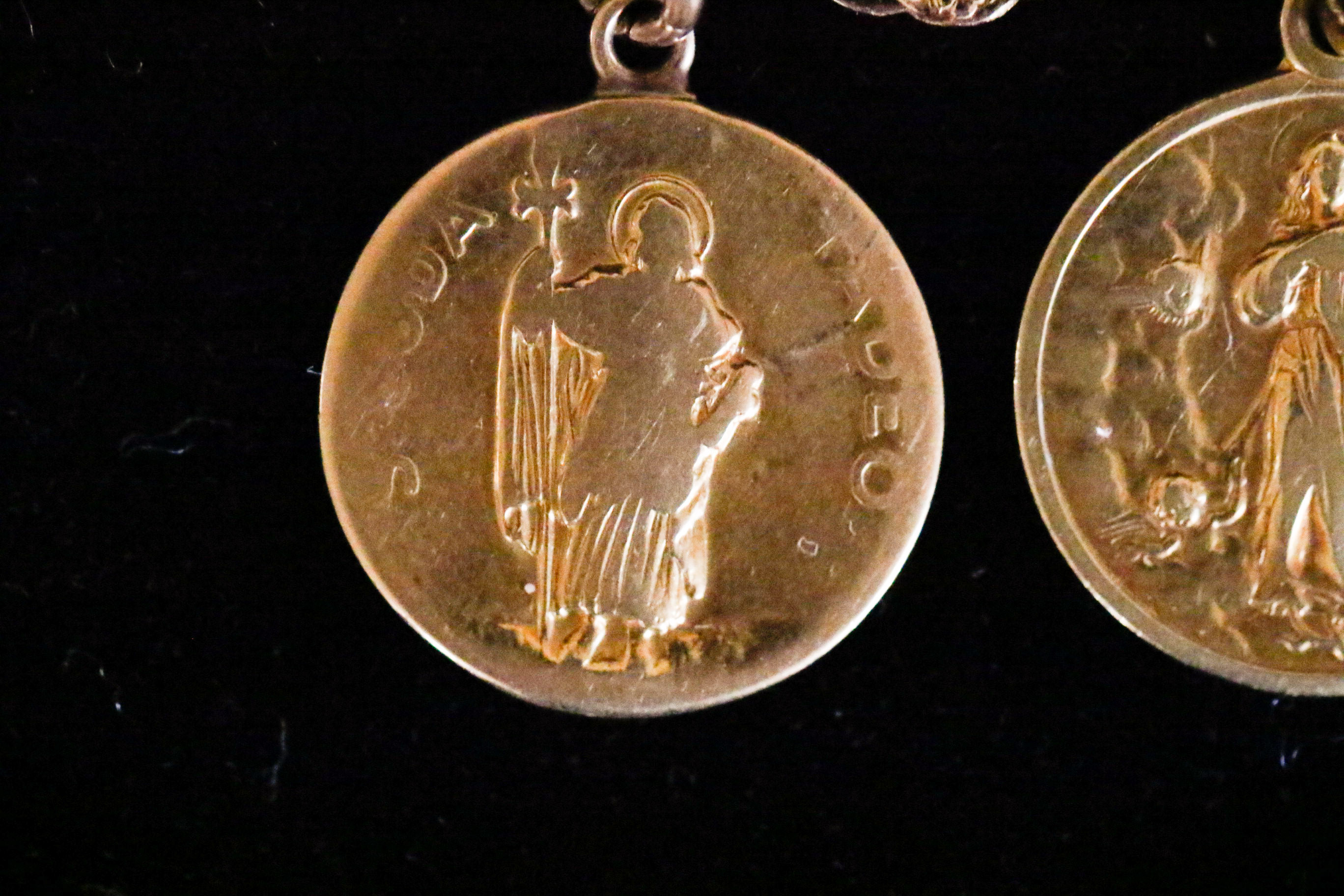 Three Italian Made 18K Gold Religious Medals