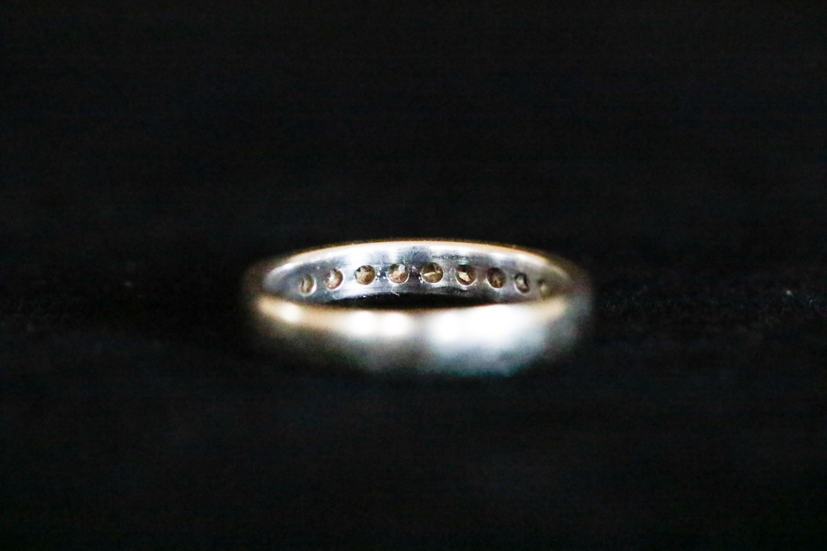 14K White Gold and Diamond Band