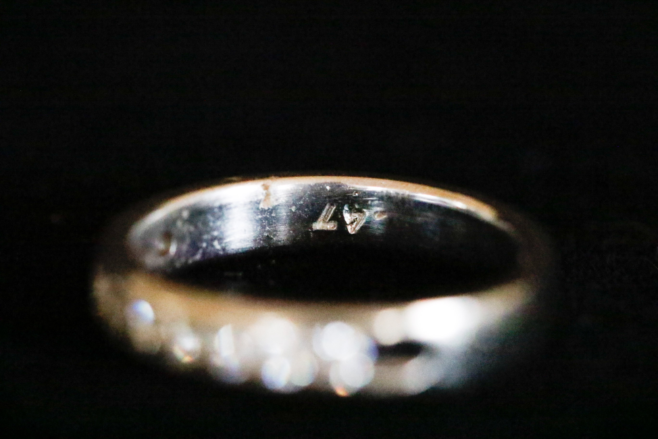 14K White Gold and Diamond Band