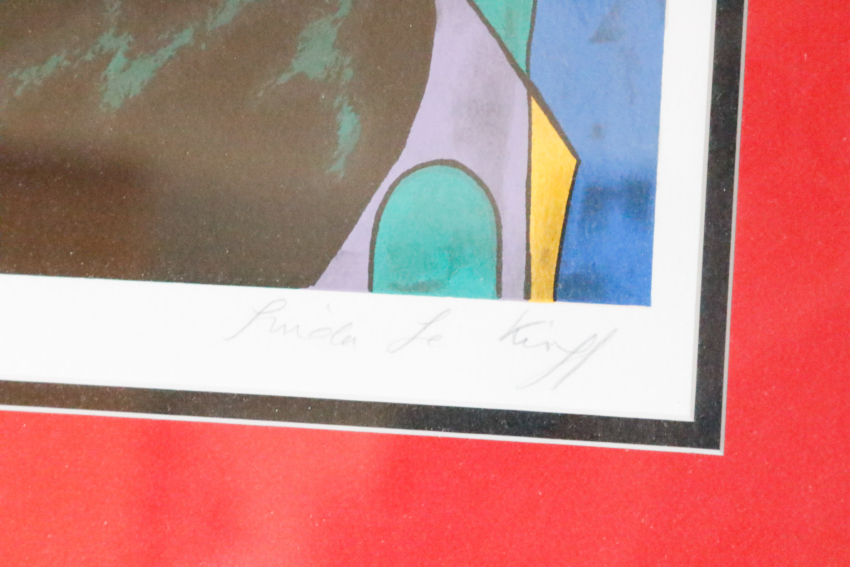 Four Framed Le Kinff Prints Featuring Feline Companions