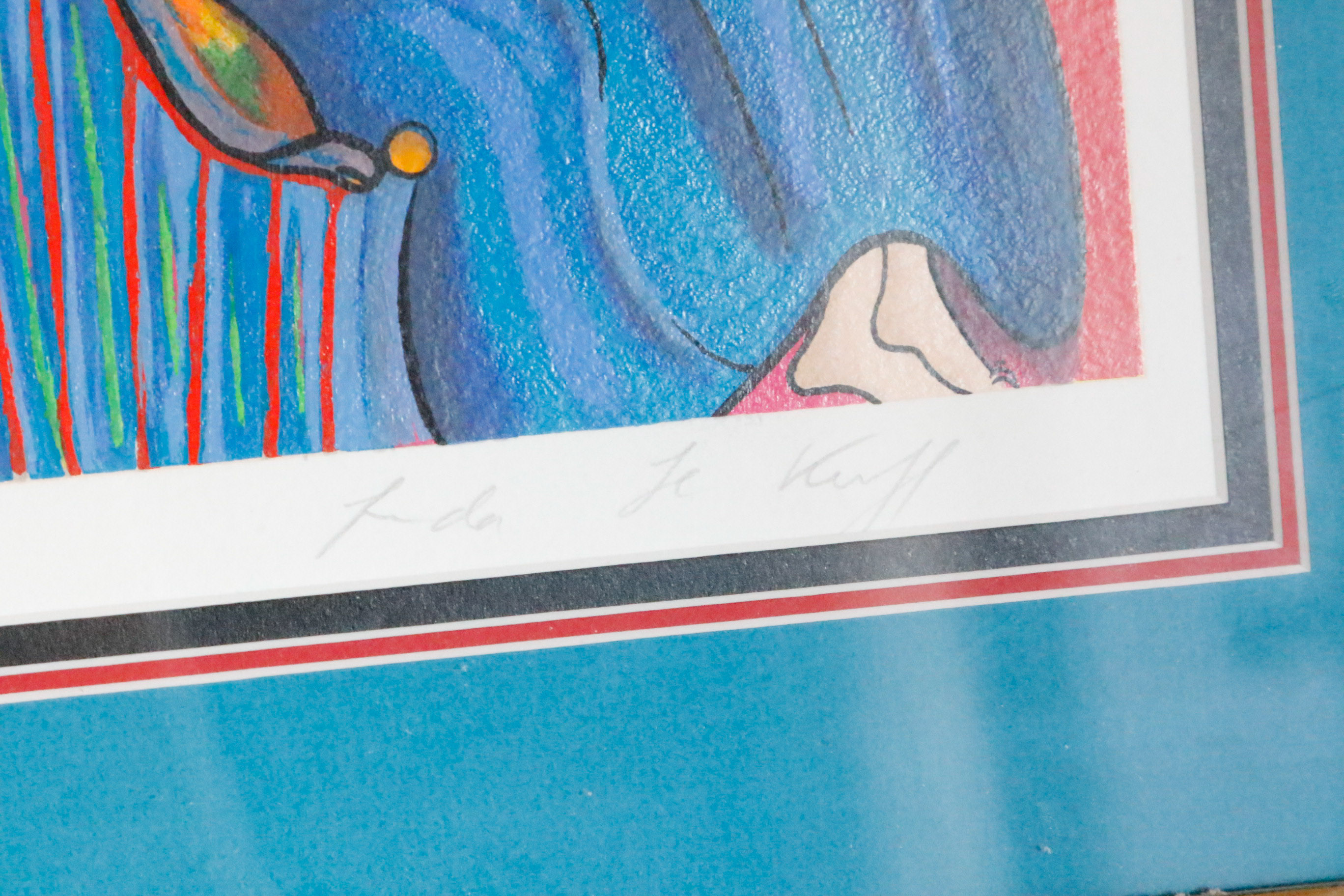 Four Framed Le Kinff Prints Featuring Feline Companions