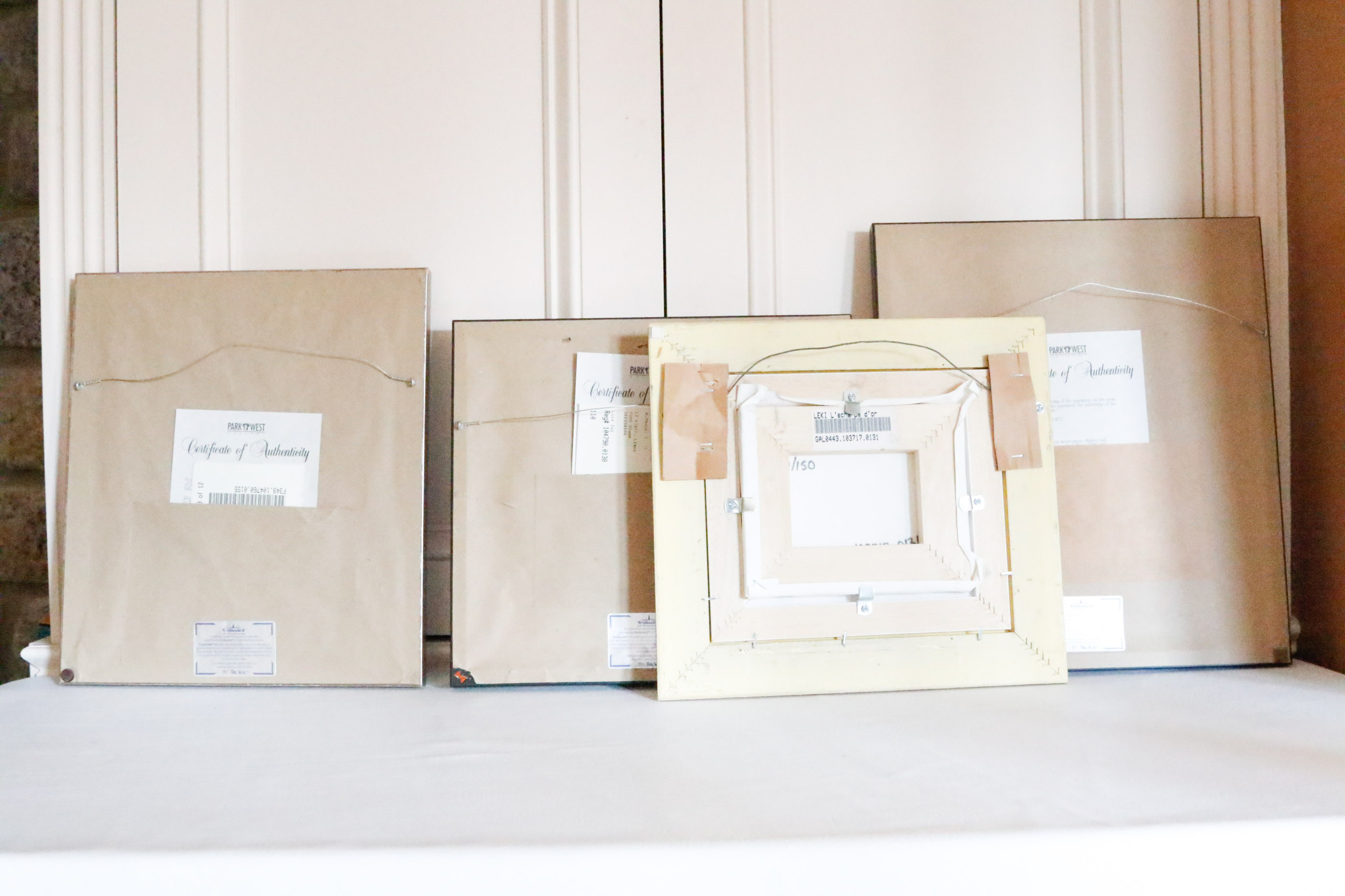 Four Framed Le Kinff Prints Featuring Feline Companions