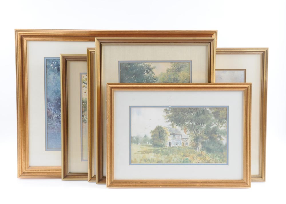 Quintet of Framed Prints by Paul Sawyier