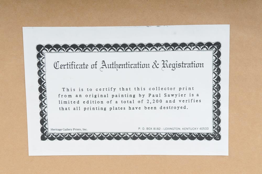 Quintet of Framed Prints by Paul Sawyier