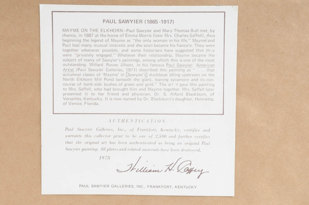 Quintet of Framed Prints by Paul Sawyier