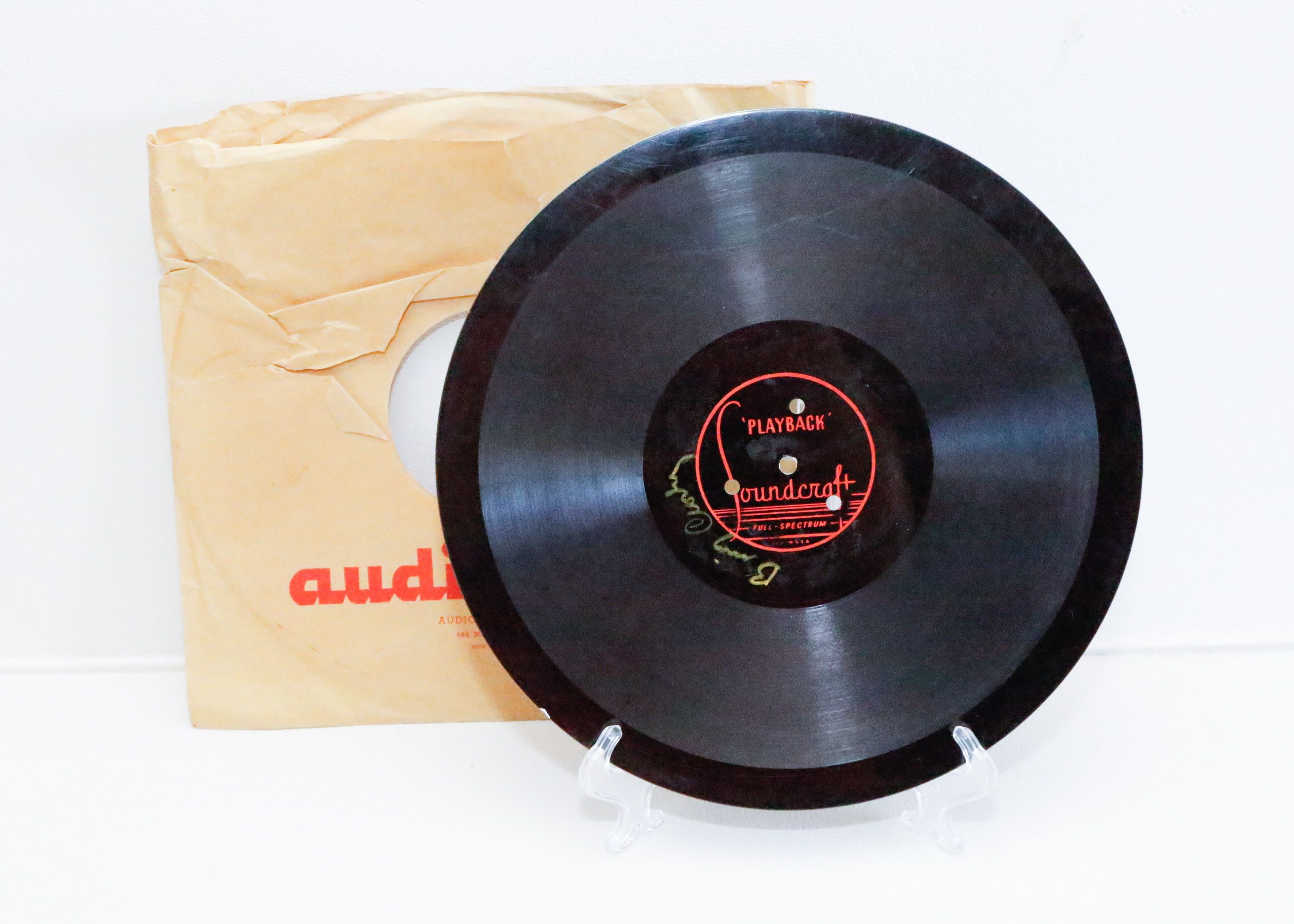 Signed Bing Crosby Home Recording Disc