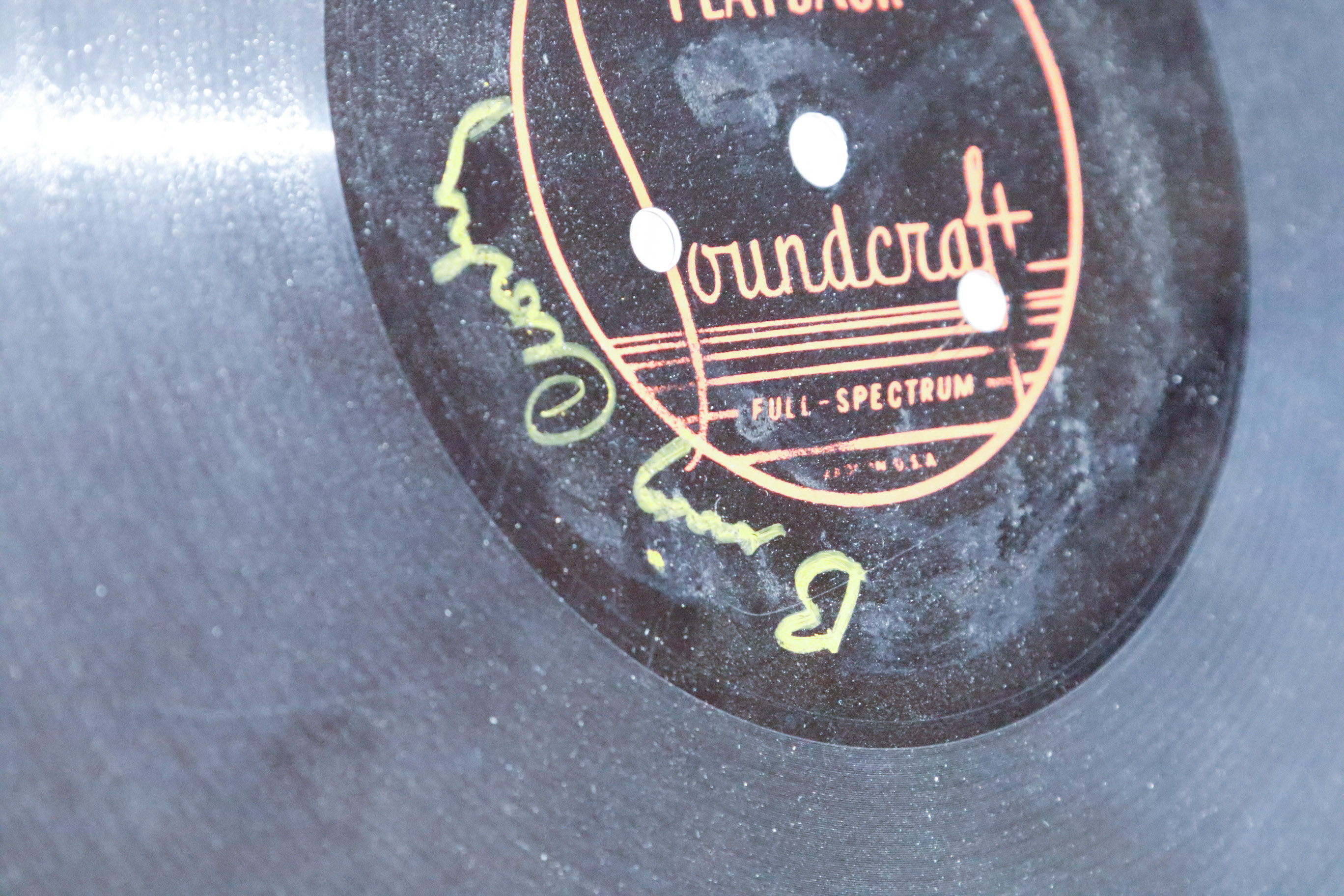 Signed Bing Crosby Home Recording Disc