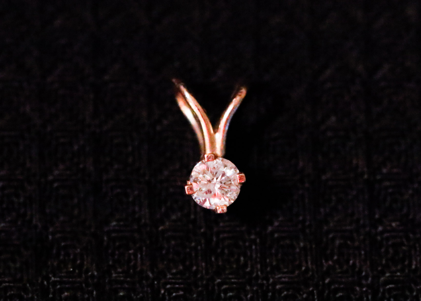 14K Gold Diamond Solitaire Pendant