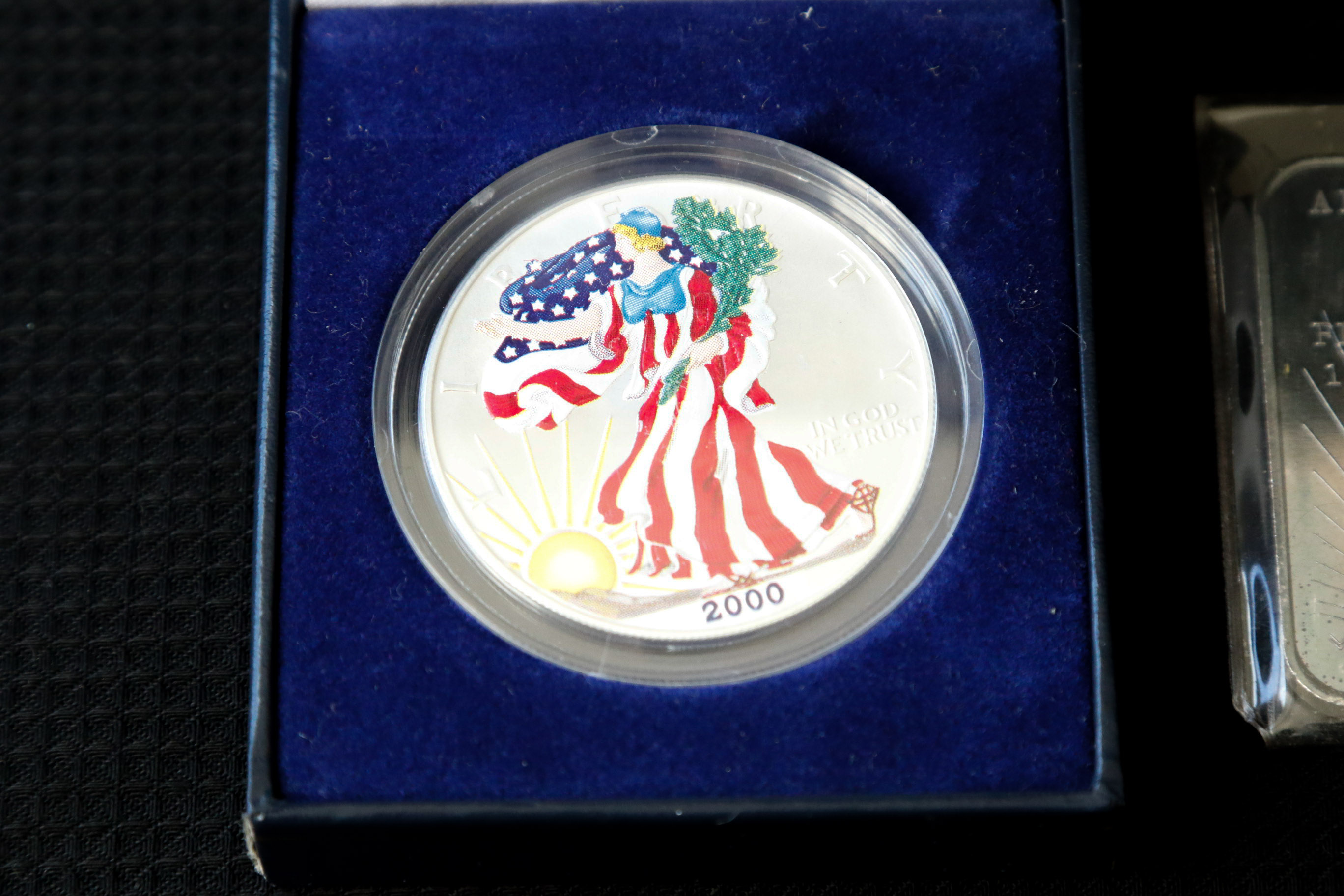 2000 American Eagle Silver Dollar with Fine Silver Bar