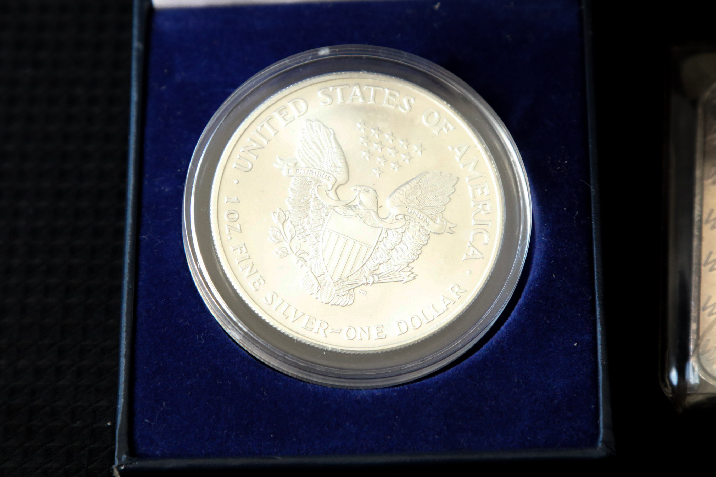 2000 American Eagle Silver Dollar with Fine Silver Bar