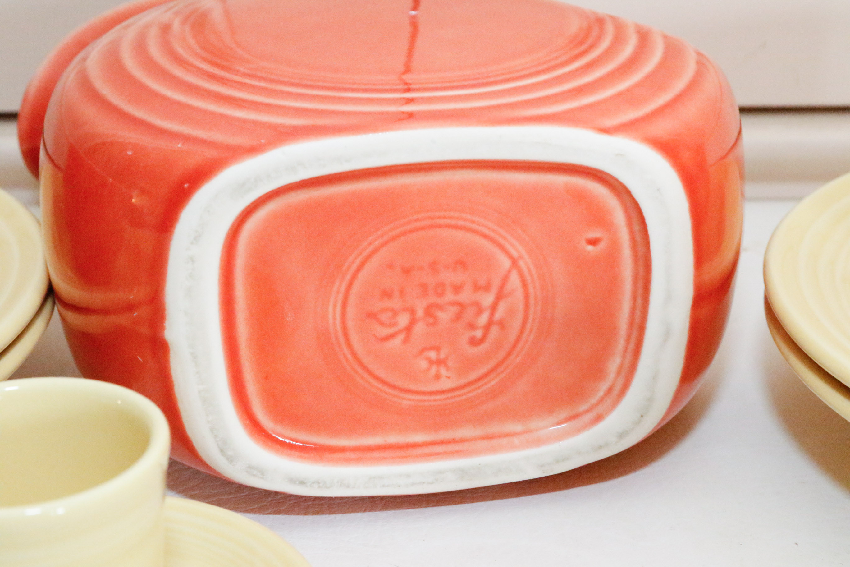 Fiestaware Collection in Persimmon and Post 86' Yellow