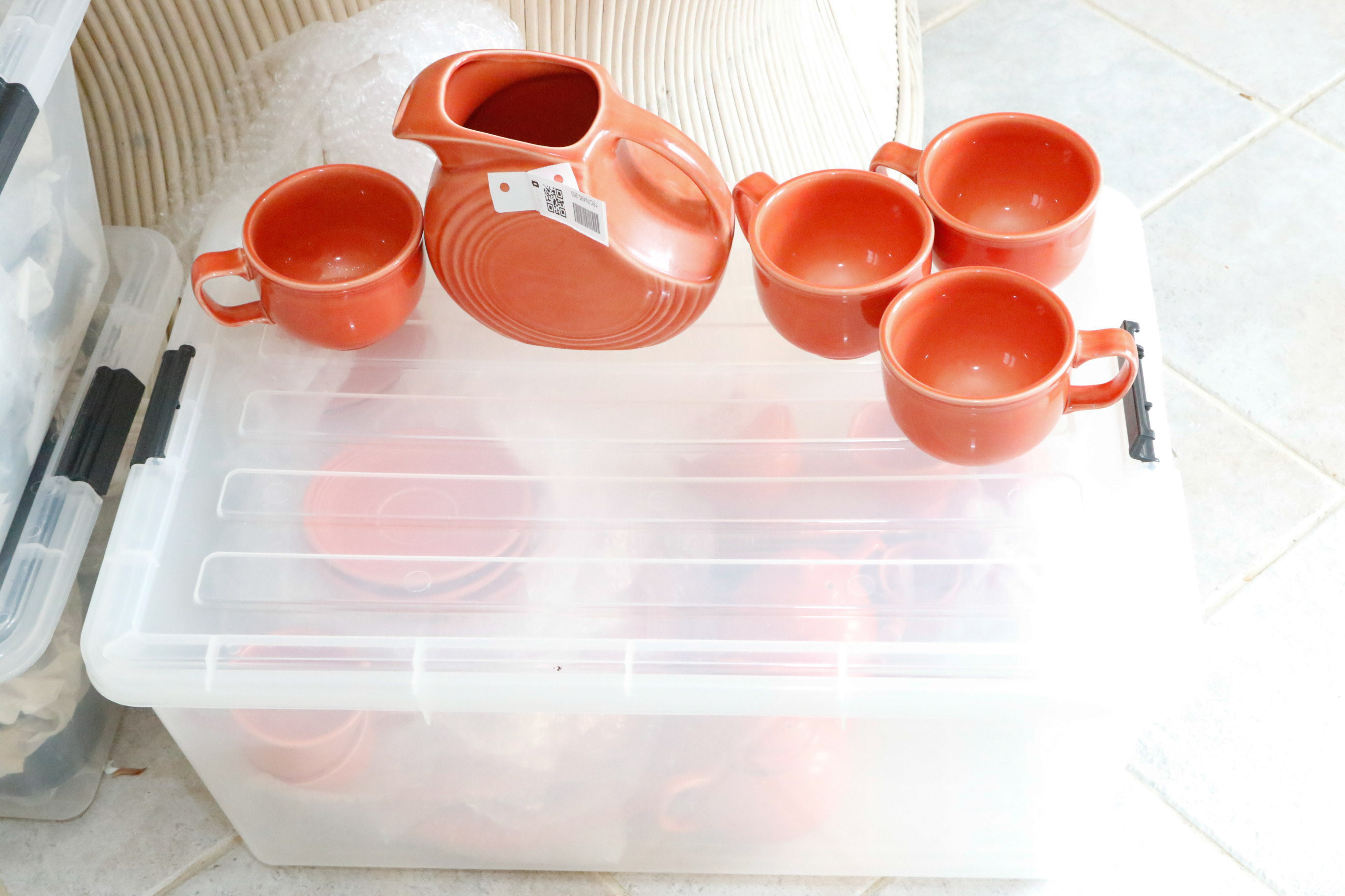 Fiestaware Collection in Persimmon and Post 86' Yellow