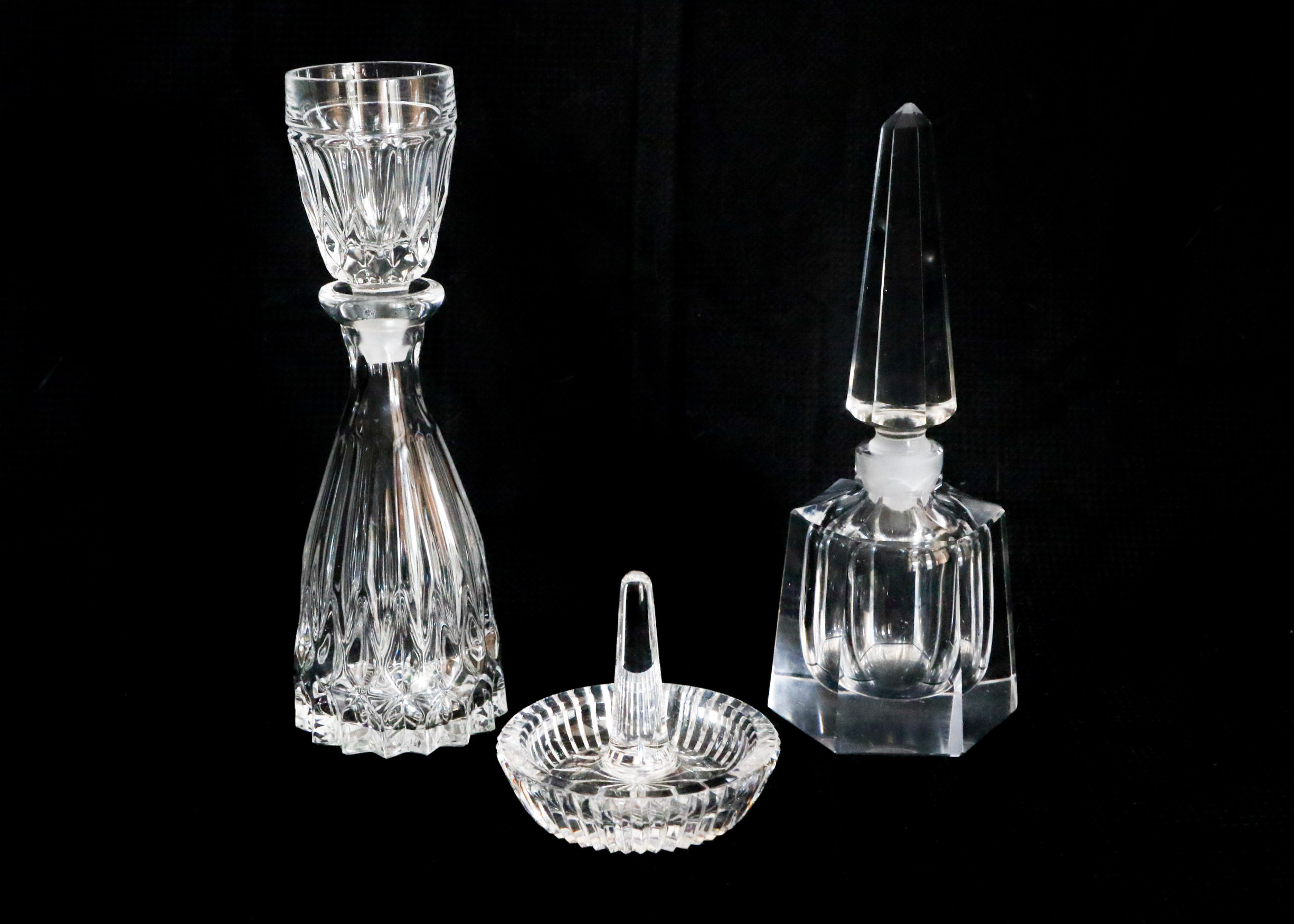 Crystal Perfume Bottles and Ring Holder