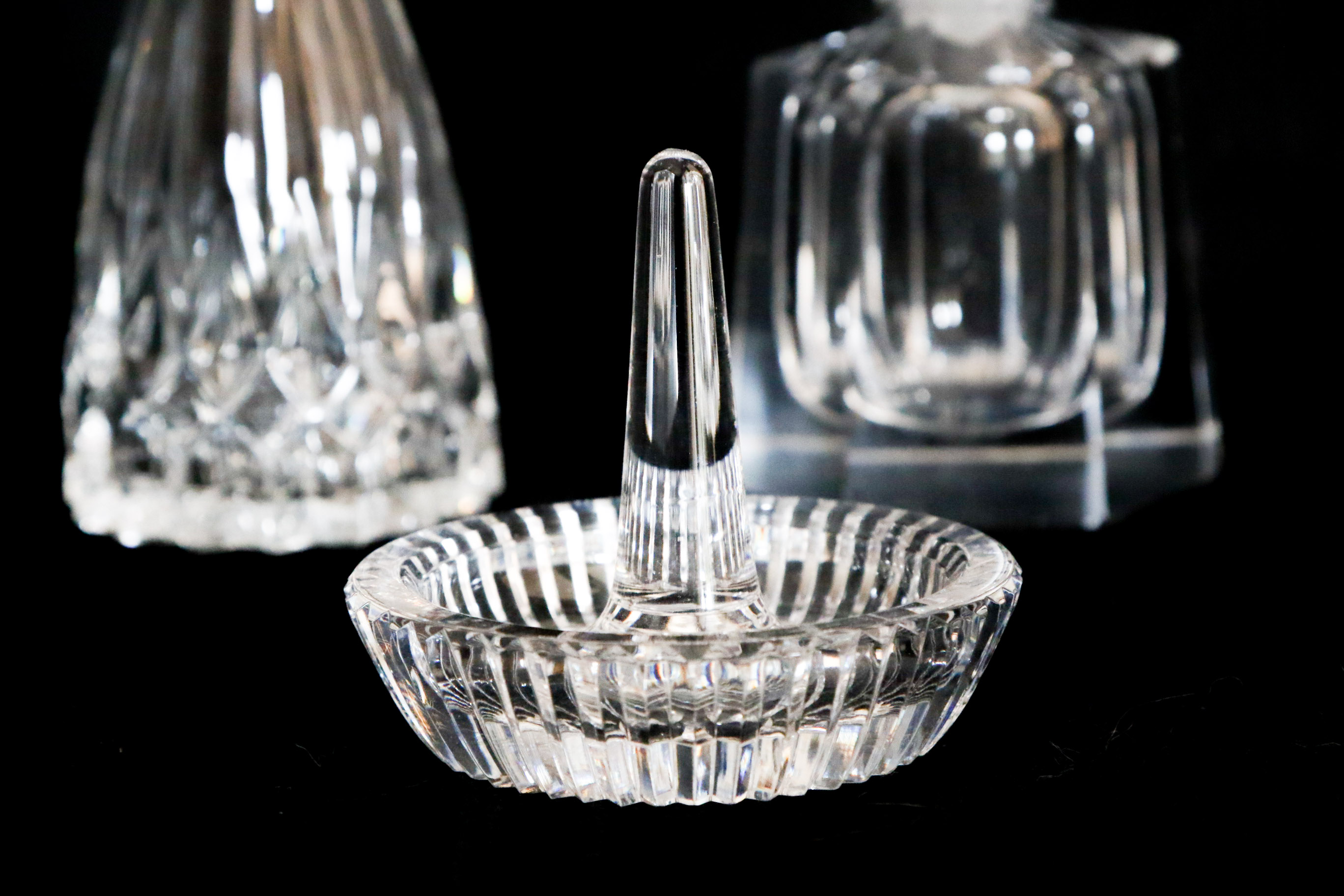 Crystal Perfume Bottles and Ring Holder