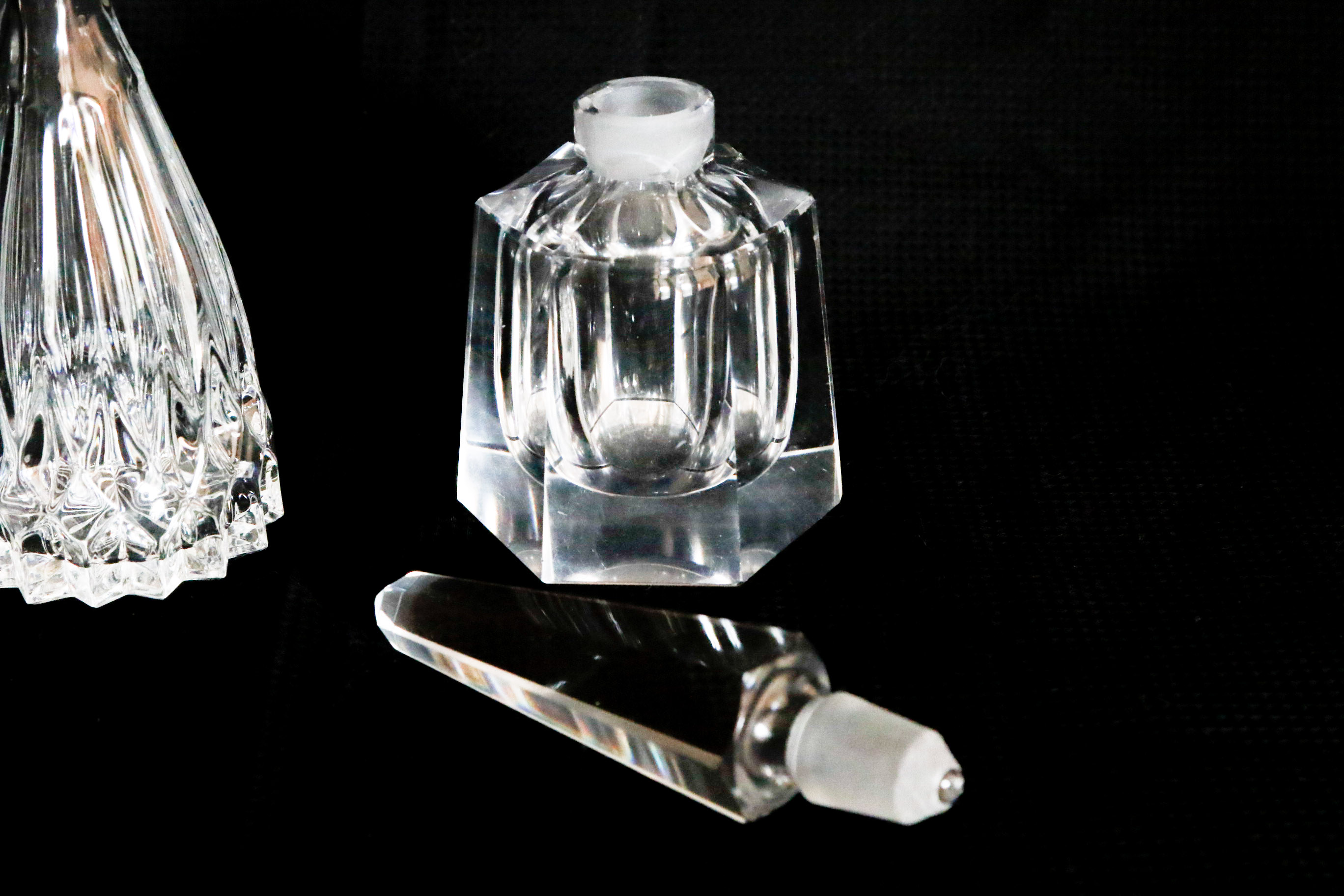 Crystal Perfume Bottles and Ring Holder