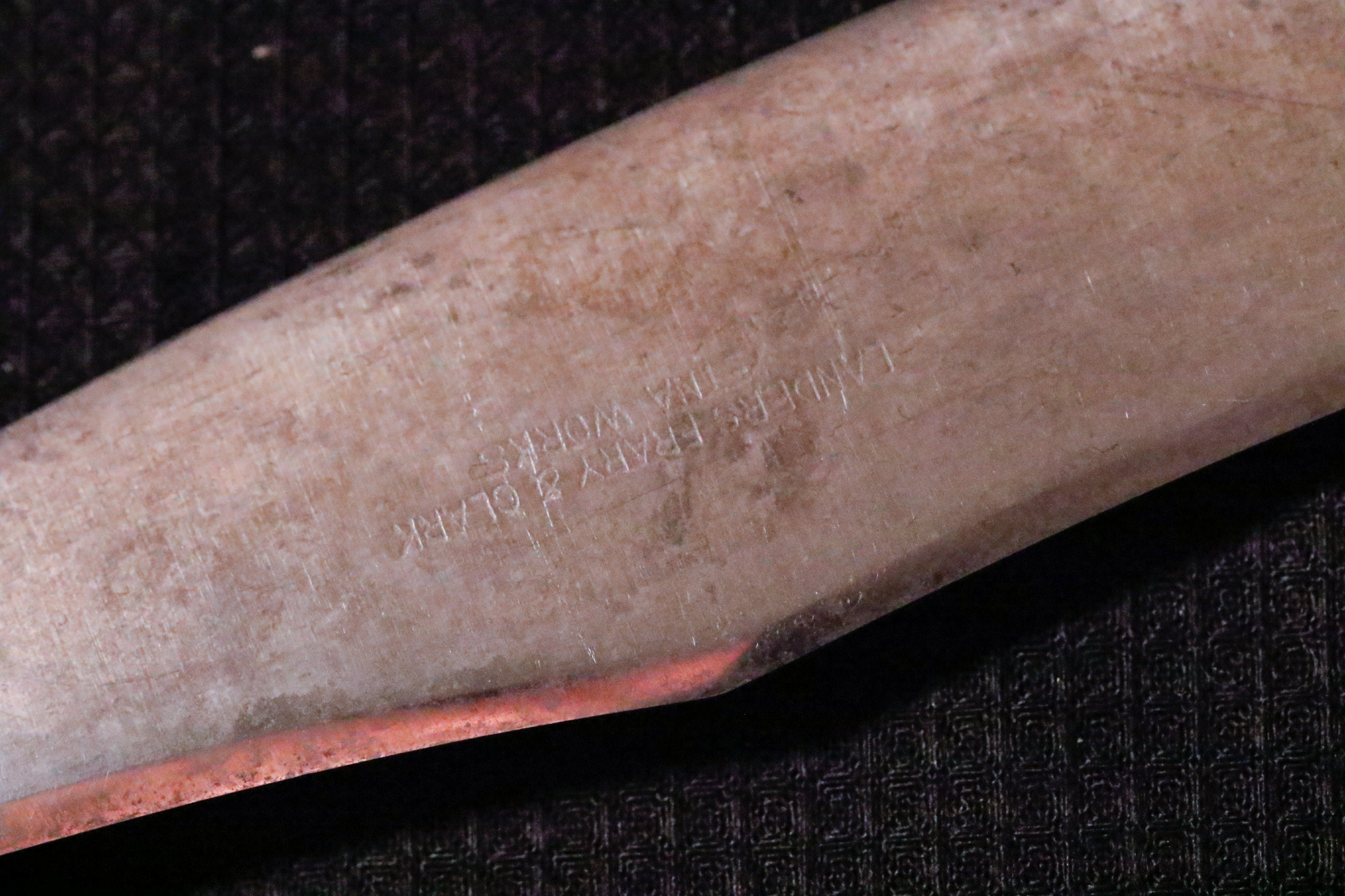 Landers Frary & Clark Celluloid Carving Set with Sterling Tongs