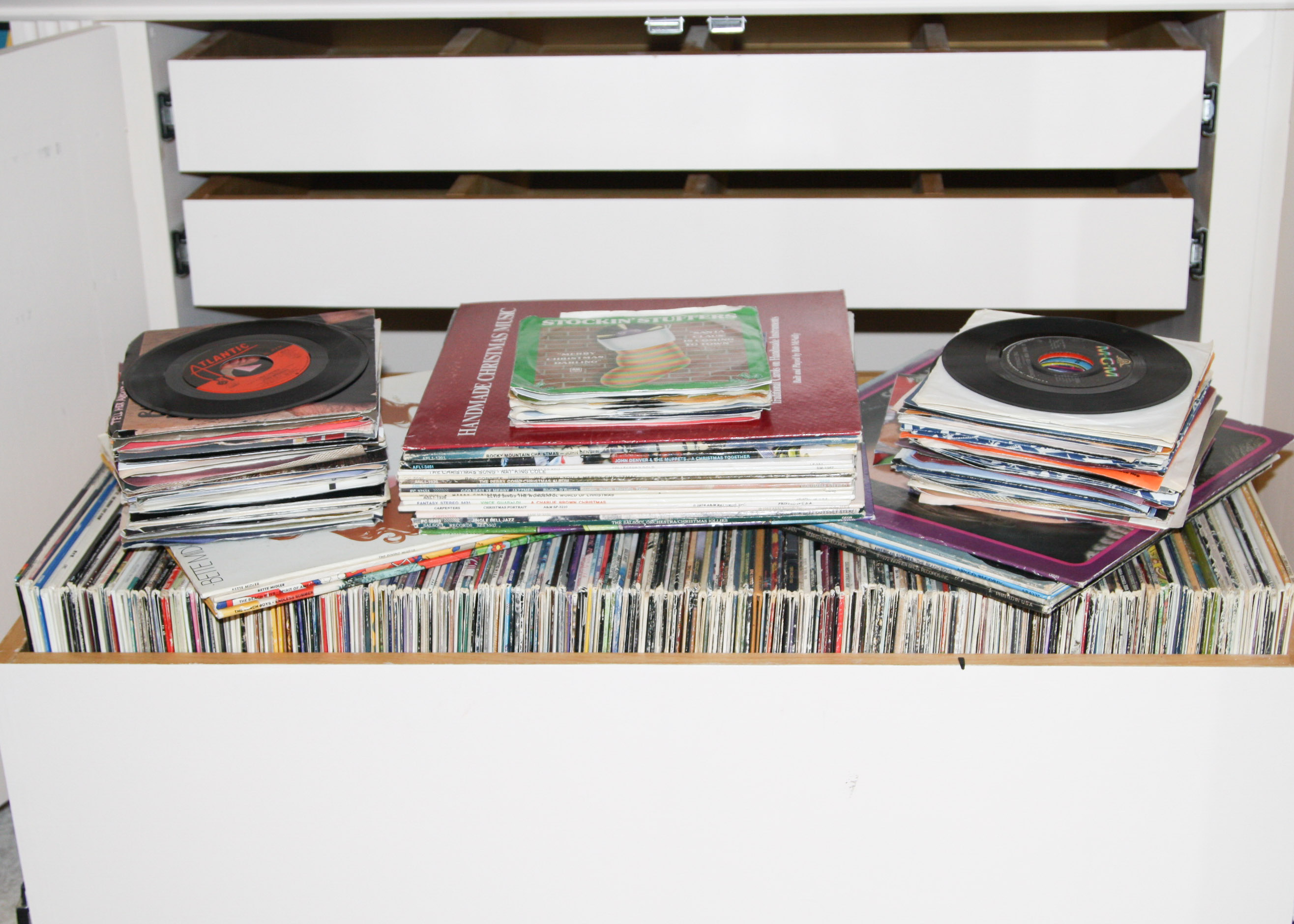 Collection of Vinyl Record LPs and 45s