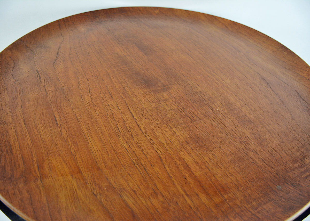 Mid Century Modern Fritz Hansen Teak Tray Folding Table