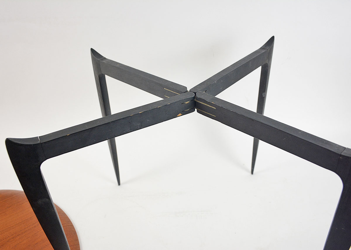 Mid Century Modern Fritz Hansen Teak Tray Folding Table