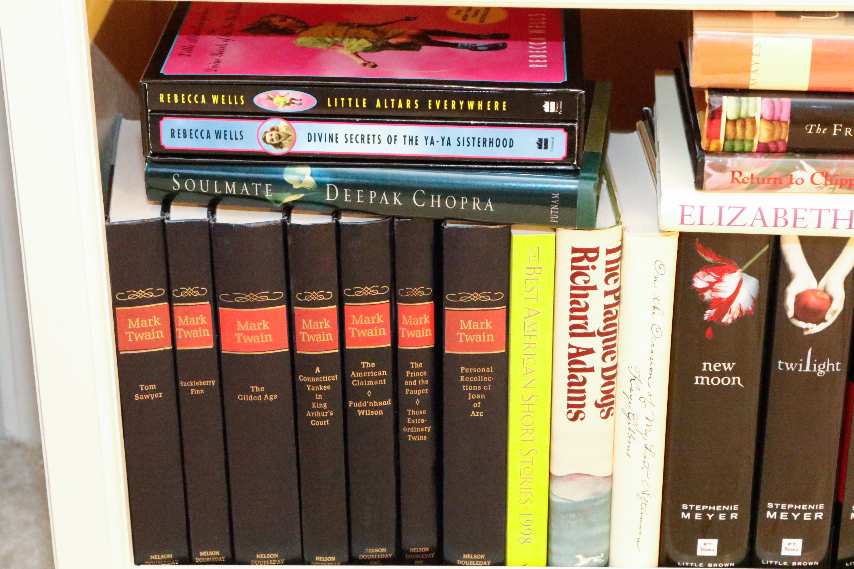 Four Shelves of Fiction Novels, Four Signed and Many 1st Editions