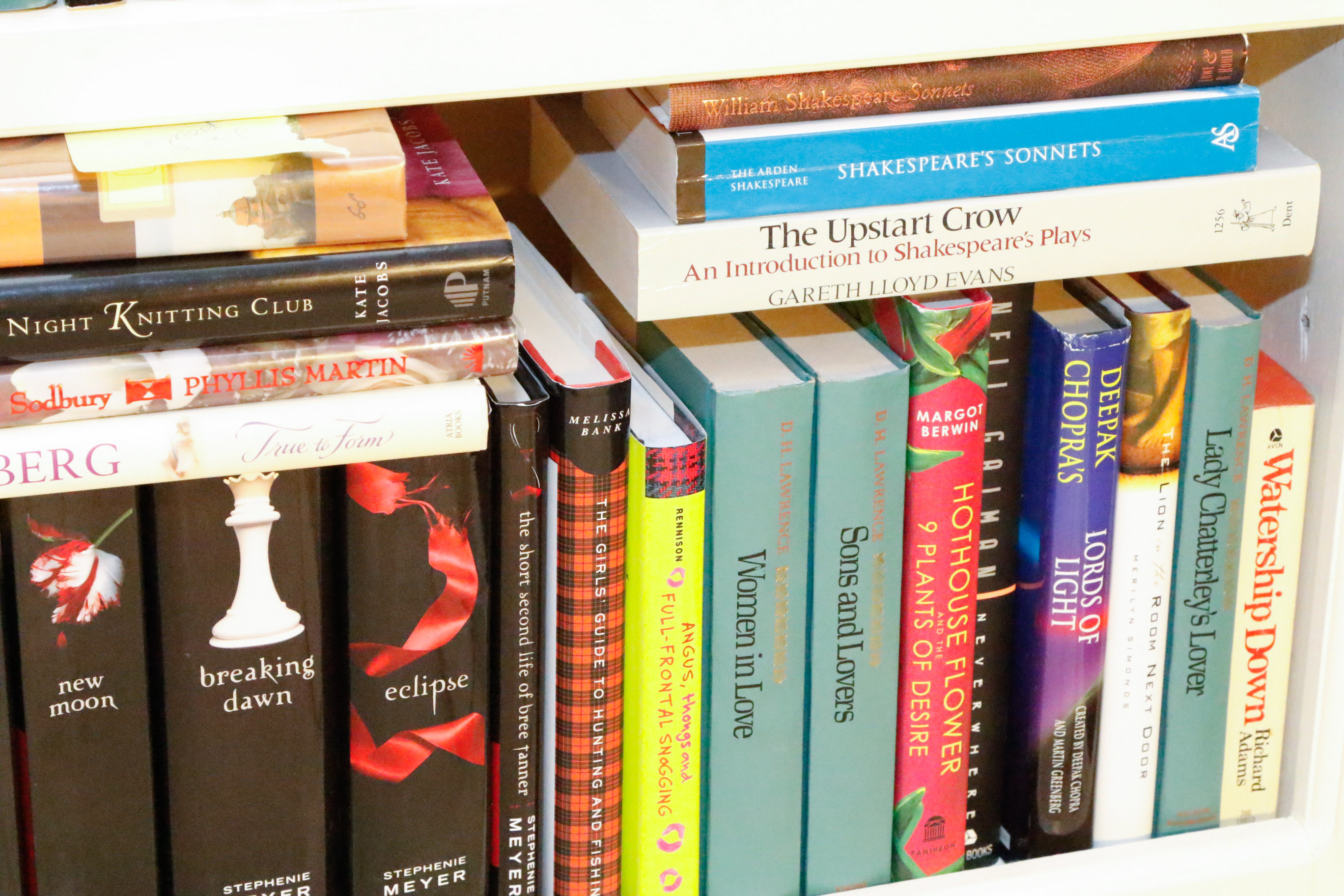 Four Shelves of Fiction Novels, Four Signed and Many 1st Editions