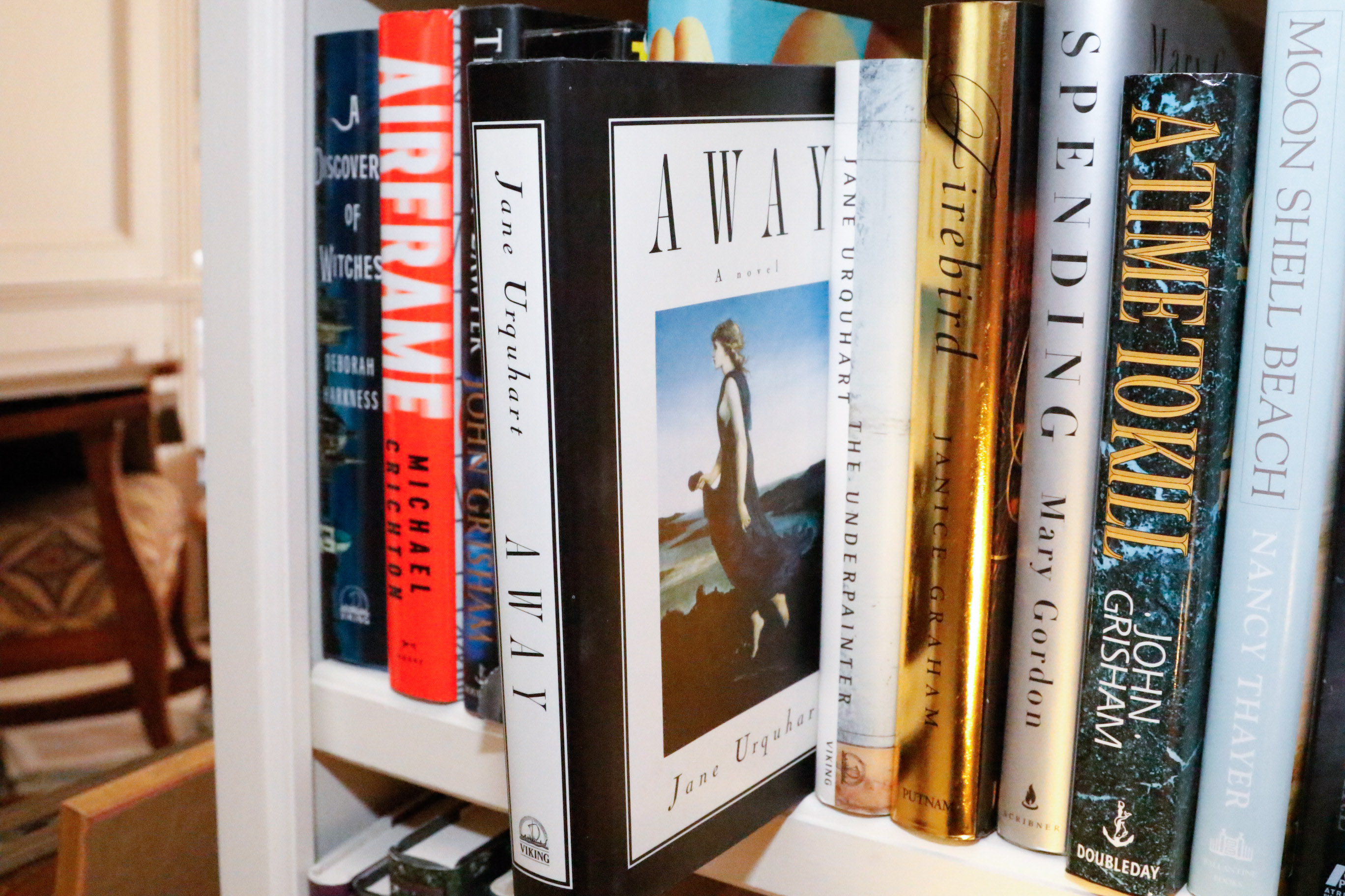 Four Shelves of Fiction Novels, Four Signed and Many 1st Editions